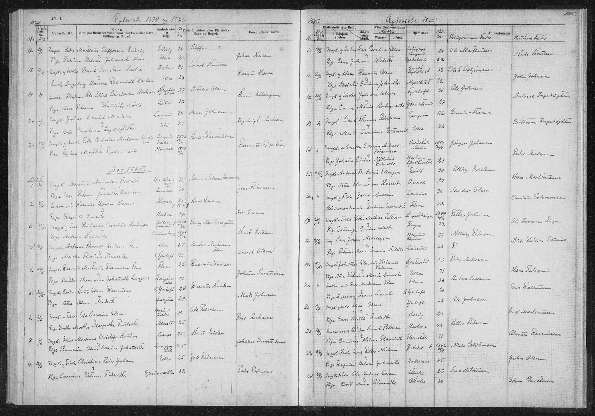 Ministerialprotokoller, klokkerbøker og fødselsregistre - Møre og Romsdal, SAT/A-1454/536/L0514: Parish register (official) no. 536D01, 1840-1875, p. 105
