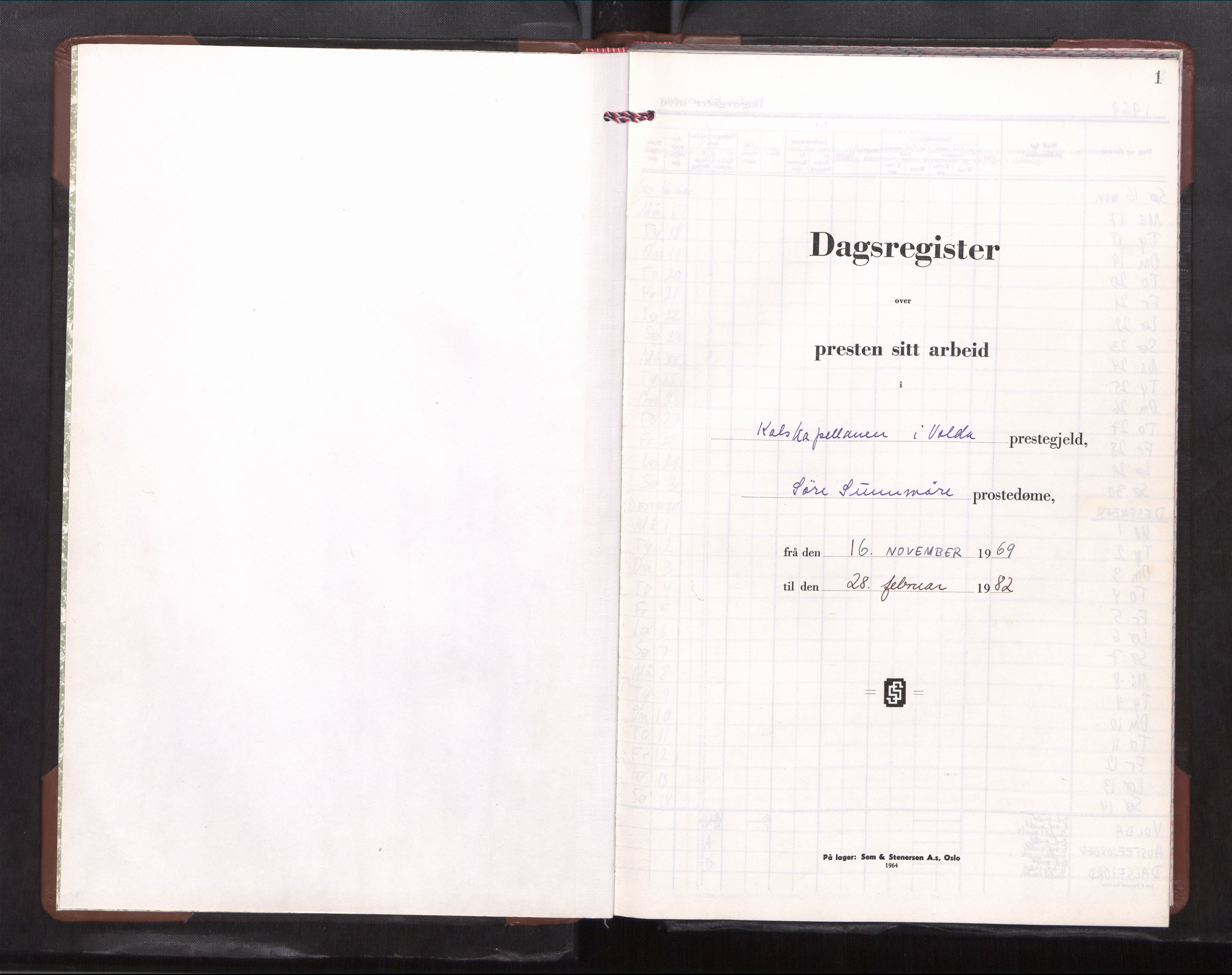 Ministerialprotokoller, klokkerbøker og fødselsregistre - Møre og Romsdal, AV/SAT-A-1454/511/L0153: Diary records no. 511---, 1969-1982, p. 1