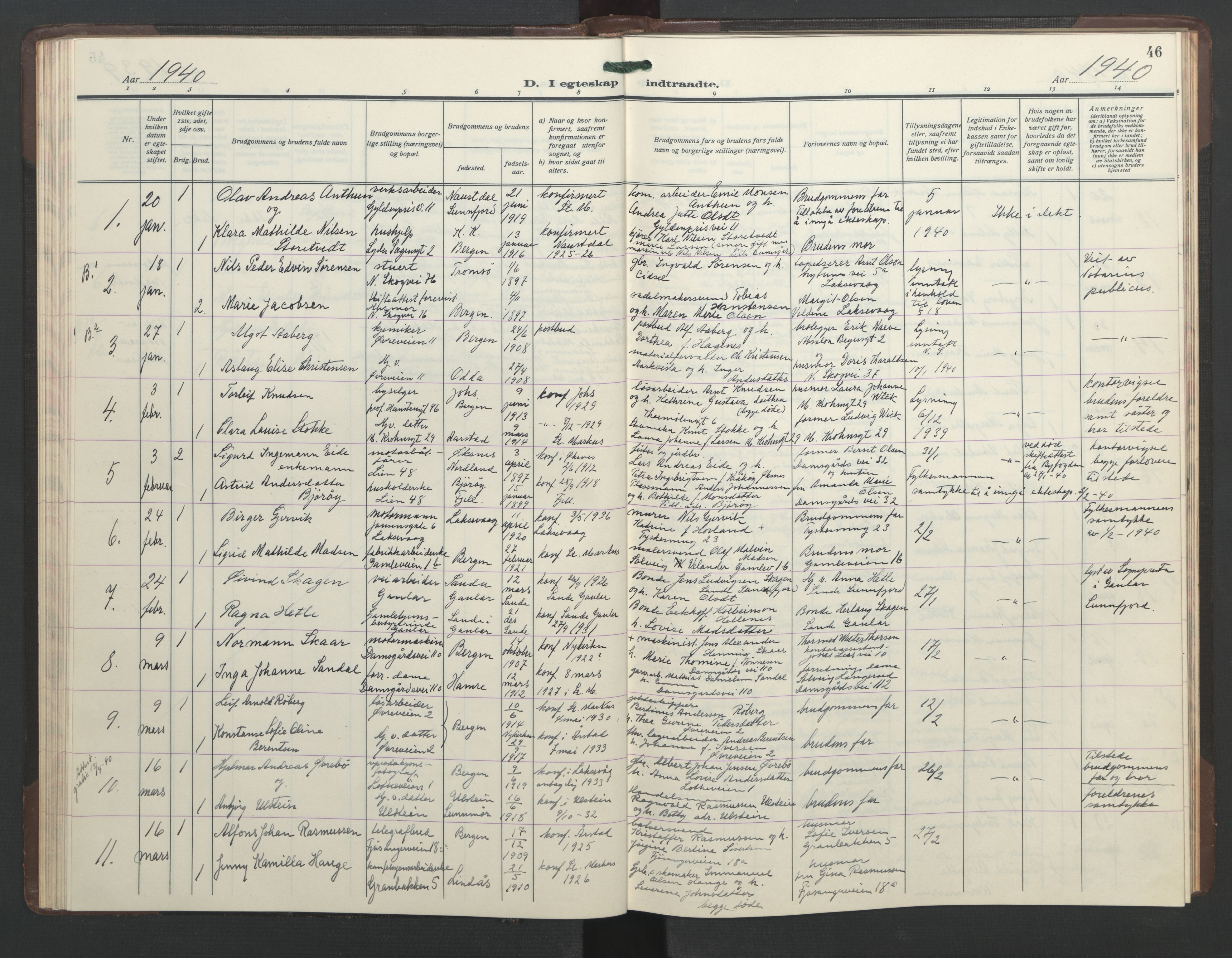 St. Markus sokneprestembete, AV/SAB-A-99935: Parish register (copy) no. C 1, 1928-1947, p. 45b-46a