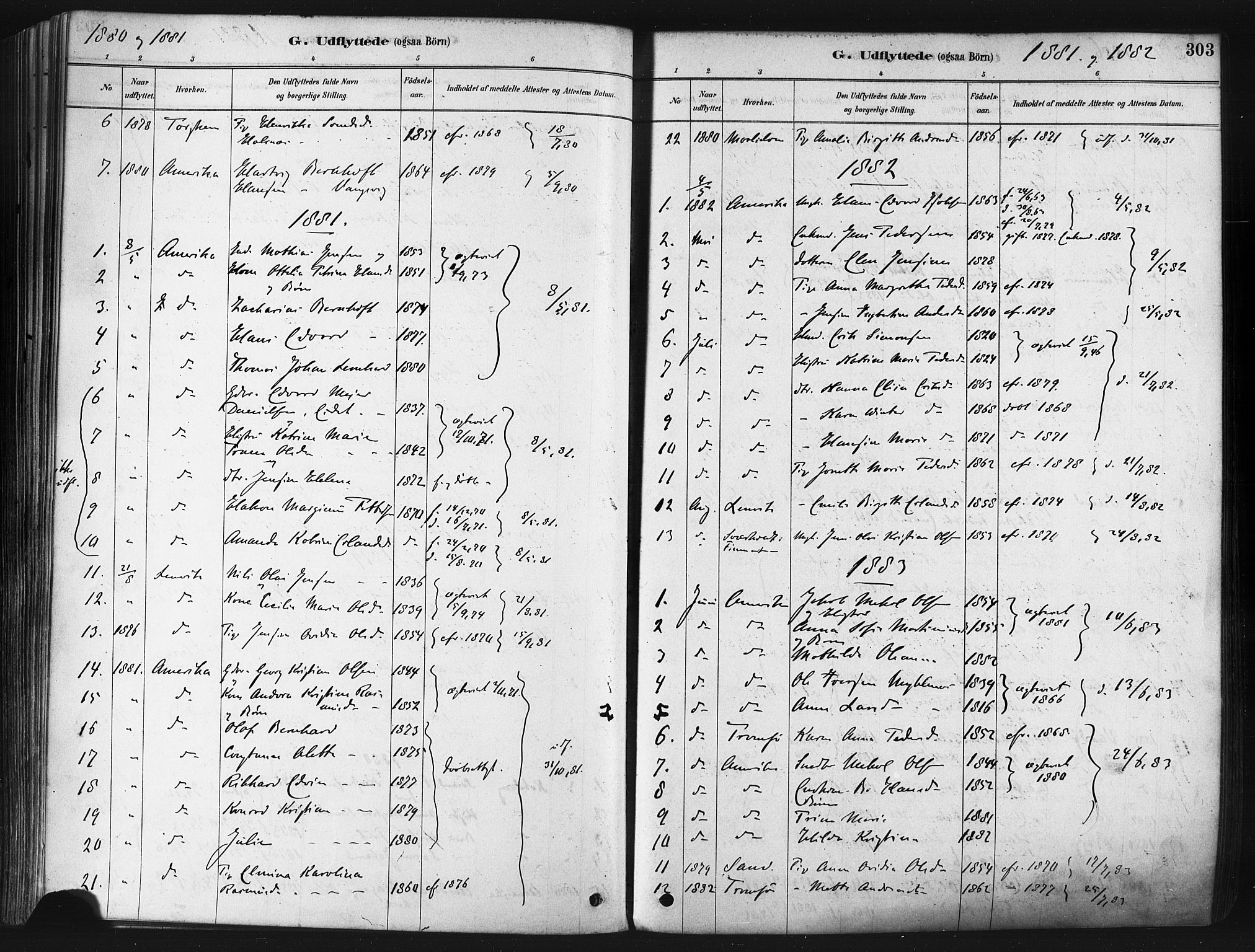 Tranøy sokneprestkontor, SATØ/S-1313/I/Ia/Iaa/L0009kirke: Parish register (official) no. 9, 1878-1904, p. 303