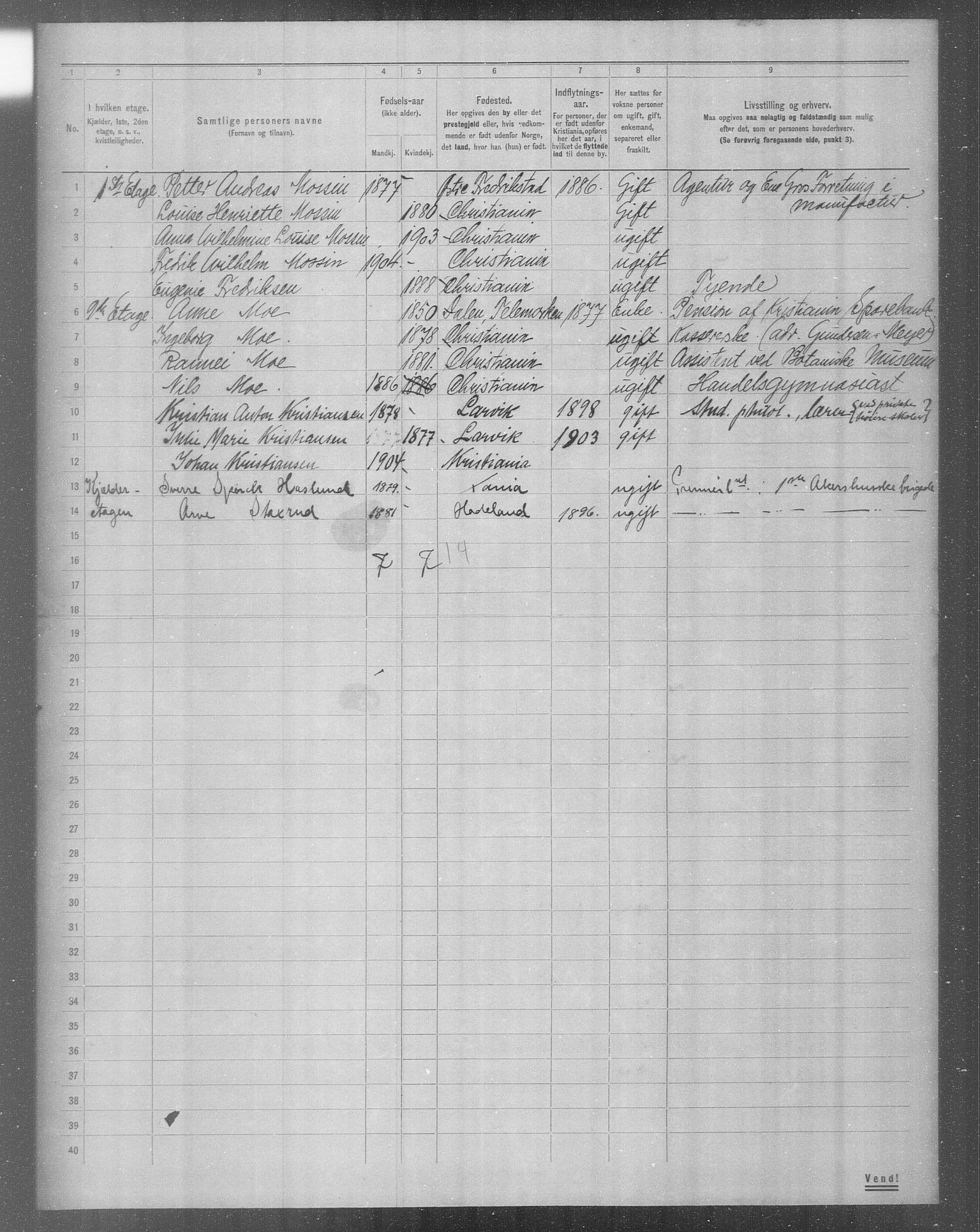 OBA, Municipal Census 1904 for Kristiania, 1904, p. 17332