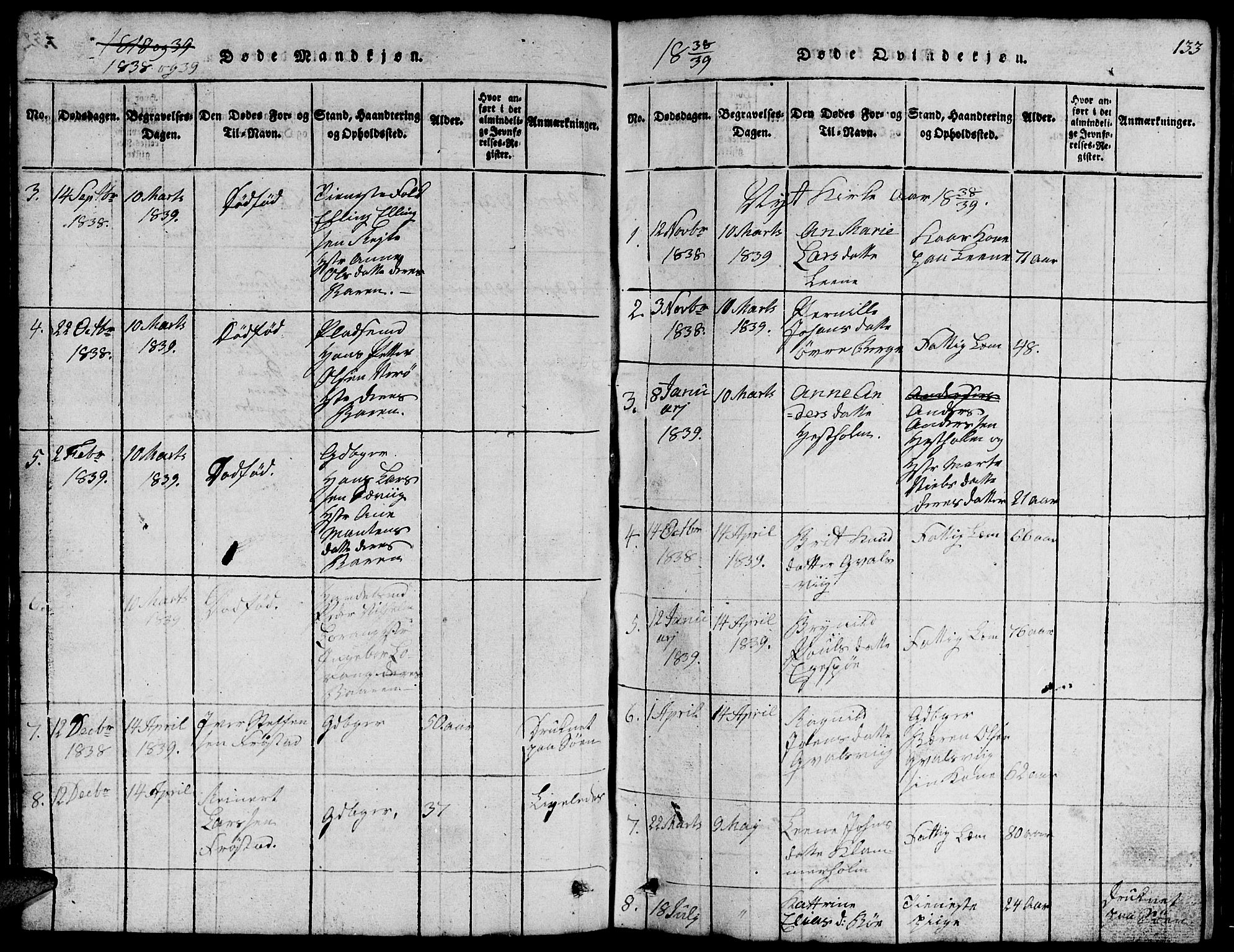 Ministerialprotokoller, klokkerbøker og fødselsregistre - Møre og Romsdal, AV/SAT-A-1454/507/L0078: Parish register (copy) no. 507C01, 1816-1840, p. 133