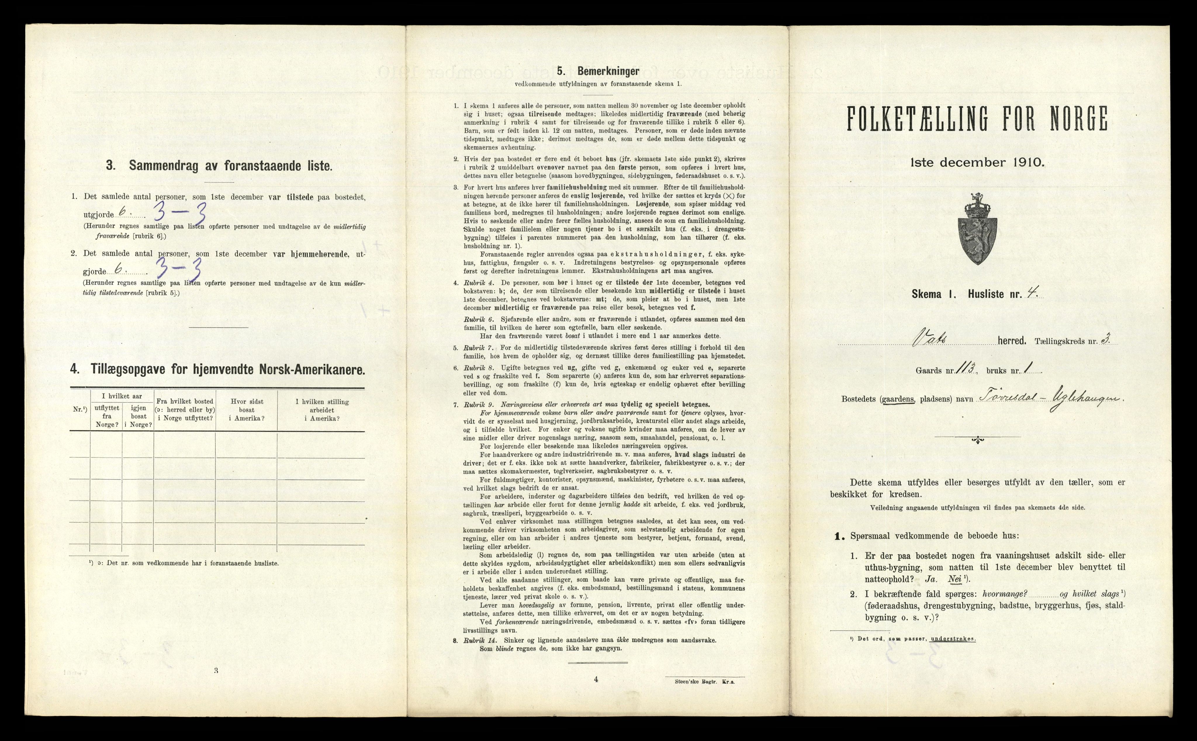 RA, 1910 census for Vats, 1910, p. 160