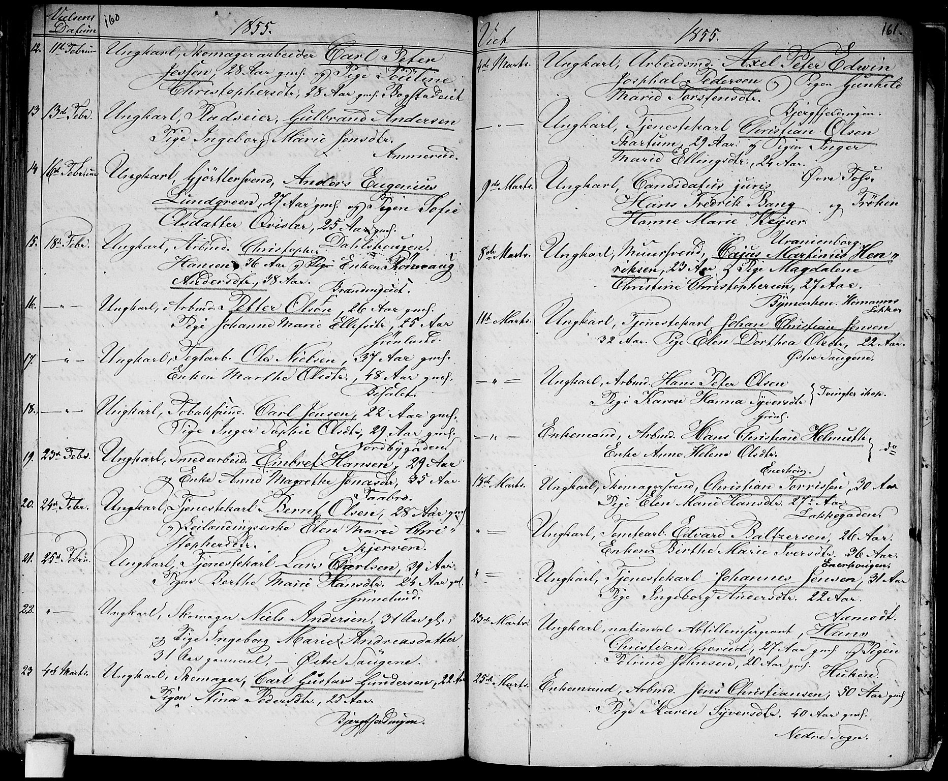 Aker prestekontor kirkebøker, AV/SAO-A-10861/G/L0011: Parish register (copy) no. 11, 1846-1859, p. 160-161