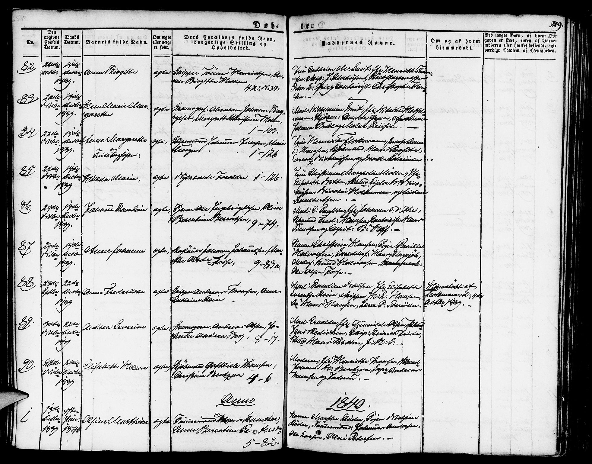 Nykirken Sokneprestembete, AV/SAB-A-77101/H/Haa/L0012: Parish register (official) no. A 12, 1821-1844, p. 269