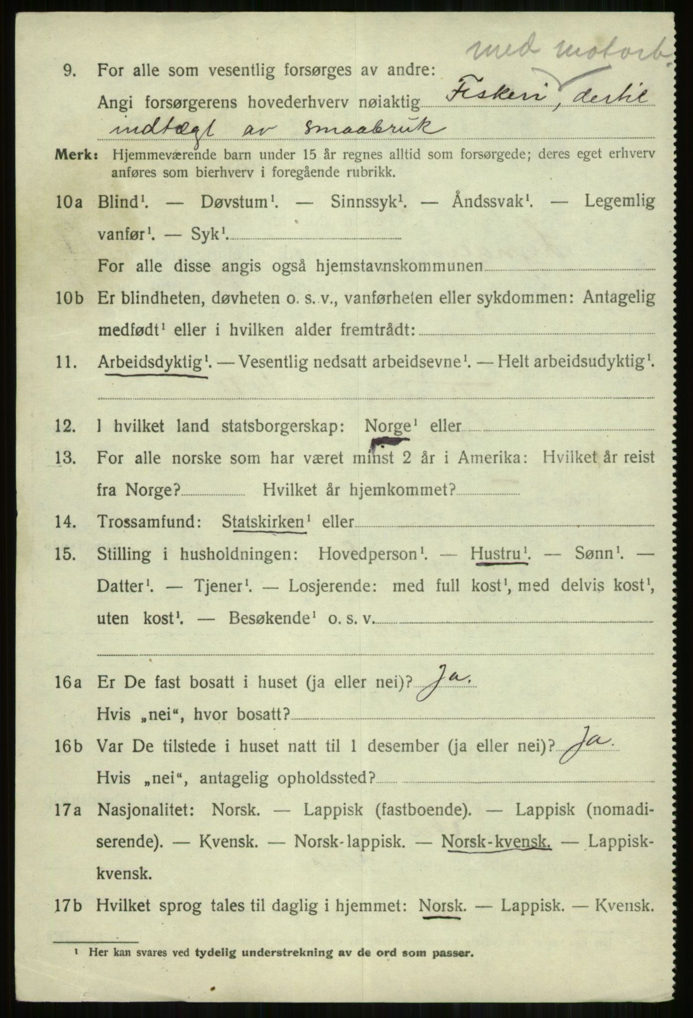 SATØ, 1920 census for Lyngen, 1920, p. 13266