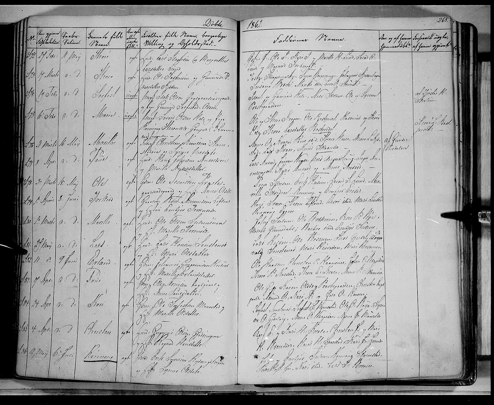 Lom prestekontor, AV/SAH-PREST-070/K/L0006: Parish register (official) no. 6A, 1837-1863, p. 265