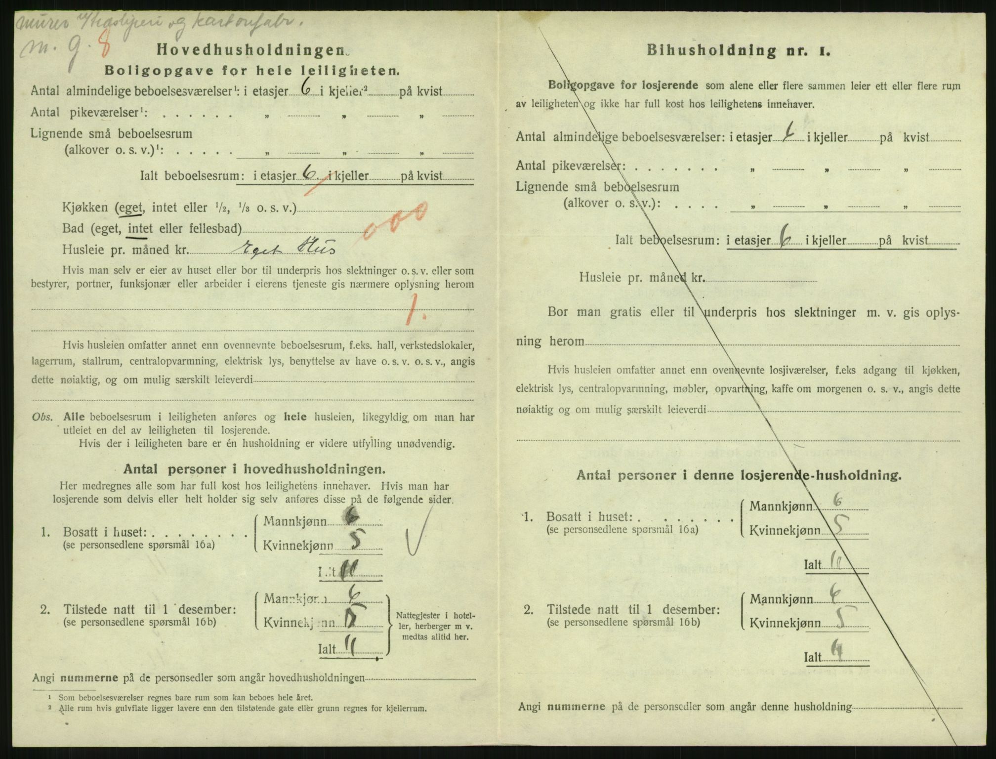 SAH, 1920 census for Lillehammer, 1920, p. 3011