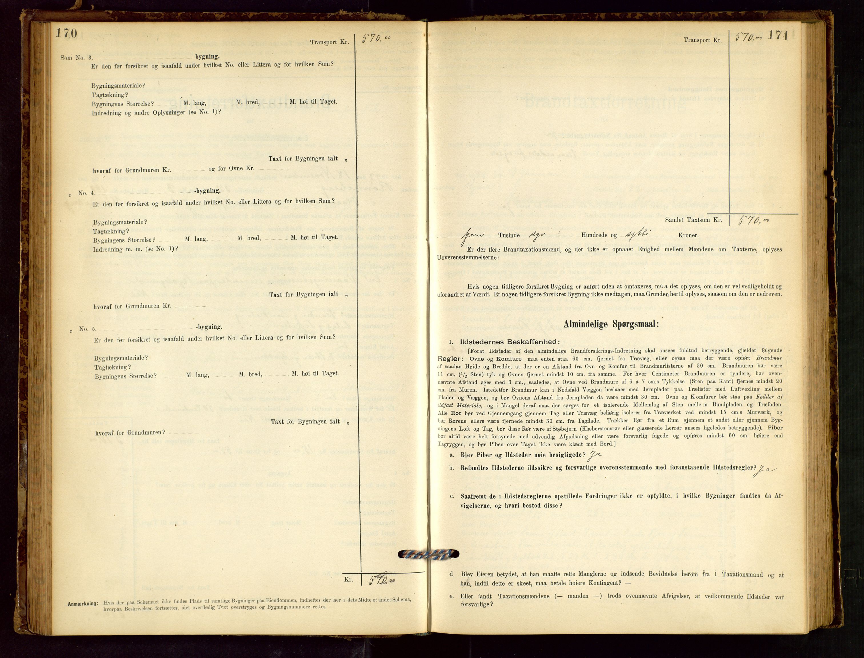 Håland lensmannskontor, SAST/A-100100/Gob/L0001: Branntakstprotokoll - skjematakst. Register i boken., 1894-1902, p. 170-171