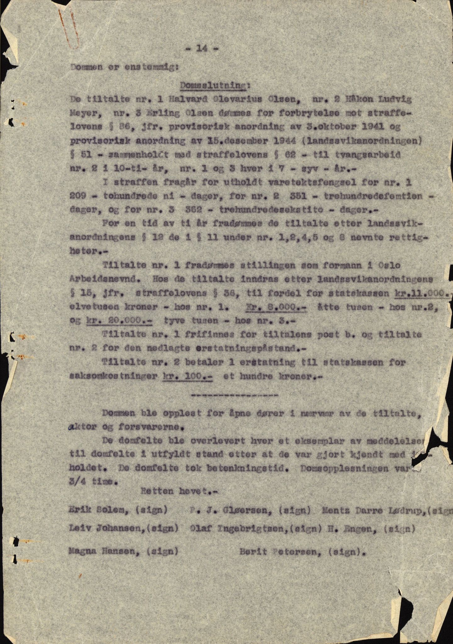 Landssvikarkivet, Oslo politikammer, RA/S-3138-01/D/Da/L1026/0002: Dommer, dnr. 4168 - 4170 / Dnr. 4169, 1945-1948, p. 30