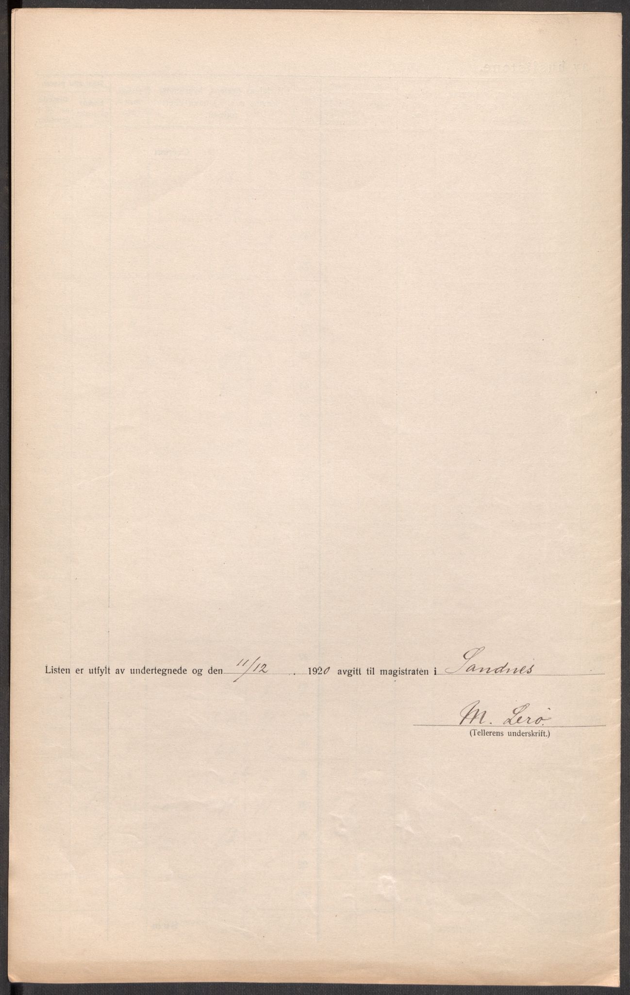 SAST, 1920 census for Sandnes, 1920, p. 11