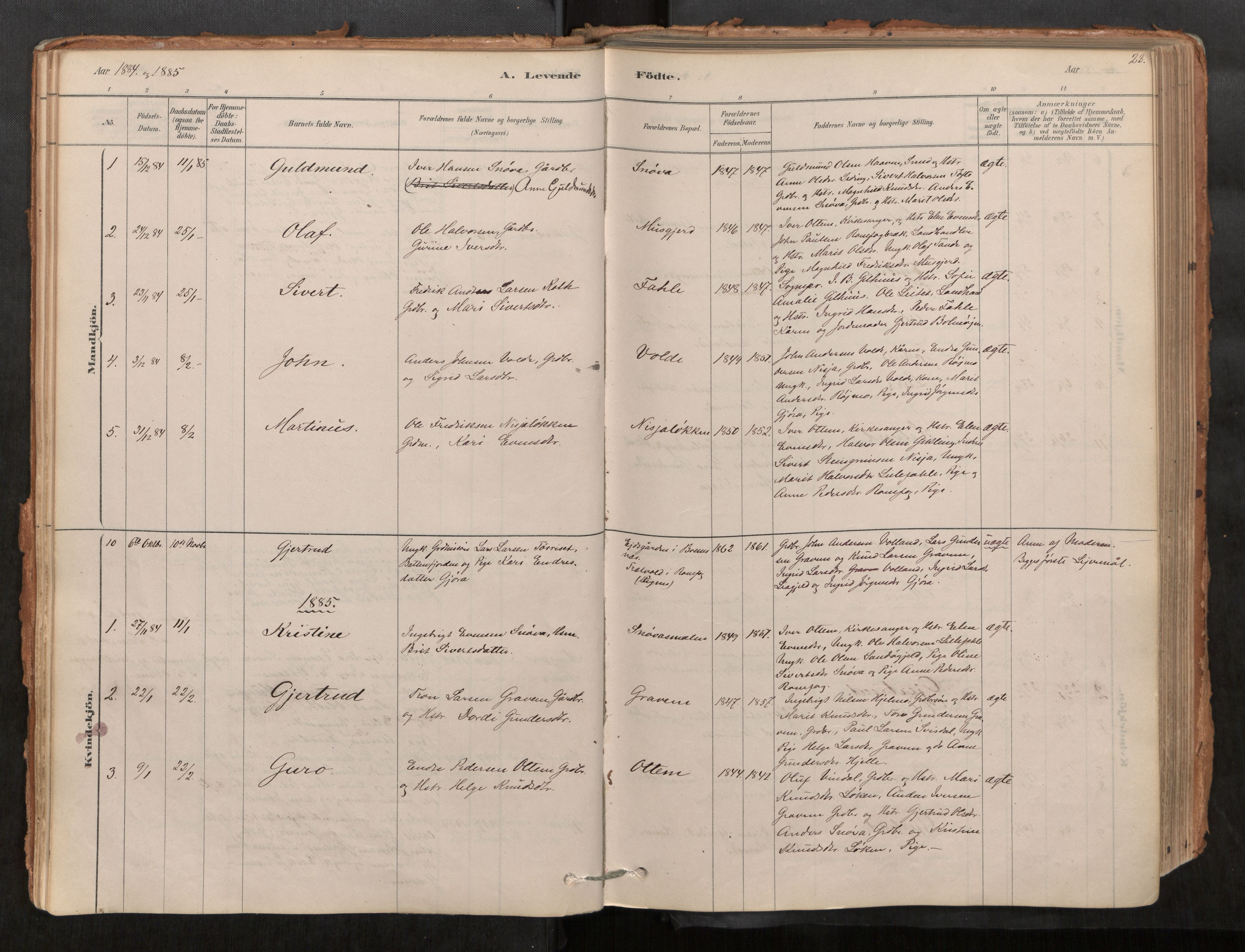 Sunndal sokneprestkontor, AV/SAT-A-1085/1/I/I1/I1a/L0001: Parish register (official) no. 1, 1877-1914, p. 23