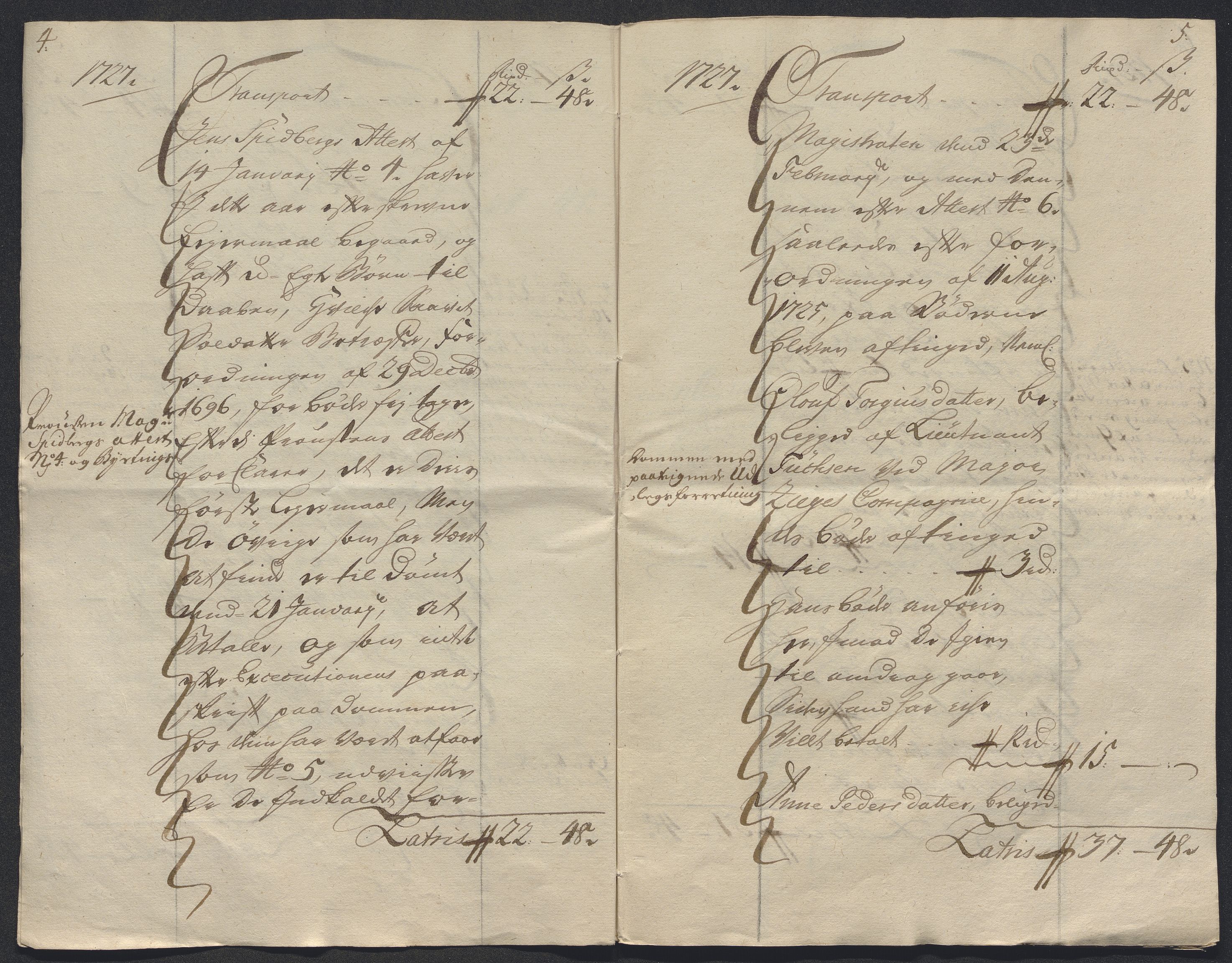 Rentekammeret inntil 1814, Reviderte regnskaper, Byregnskaper, AV/RA-EA-4066/R/Rm/L0286: [M19] Sikt og sakefall, 1719-1727, p. 606