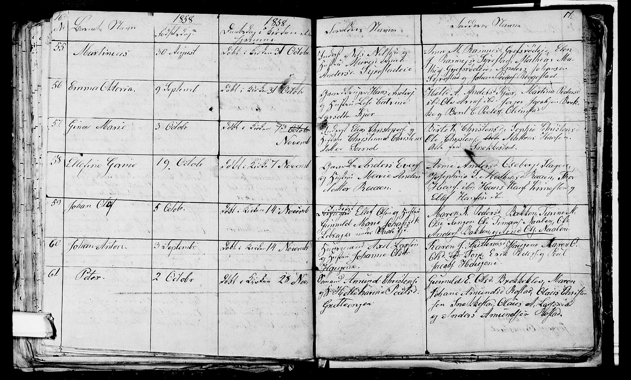 Våle kirkebøker, AV/SAKO-A-334/G/Ga/L0002: Parish register (copy) no. I 2, 1851-1863, p. 16-17