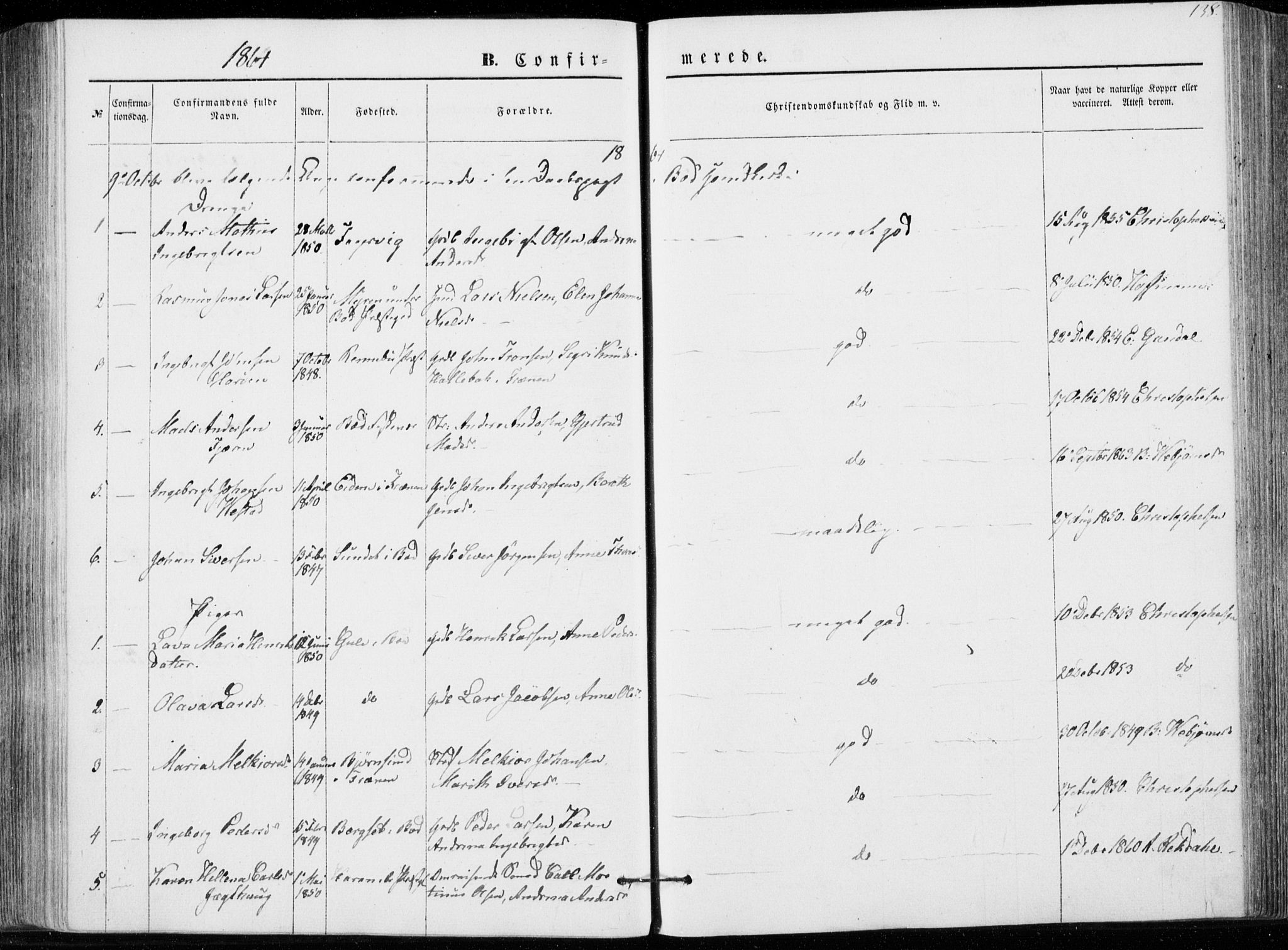 Ministerialprotokoller, klokkerbøker og fødselsregistre - Møre og Romsdal, SAT/A-1454/566/L0767: Parish register (official) no. 566A06, 1852-1868, p. 138