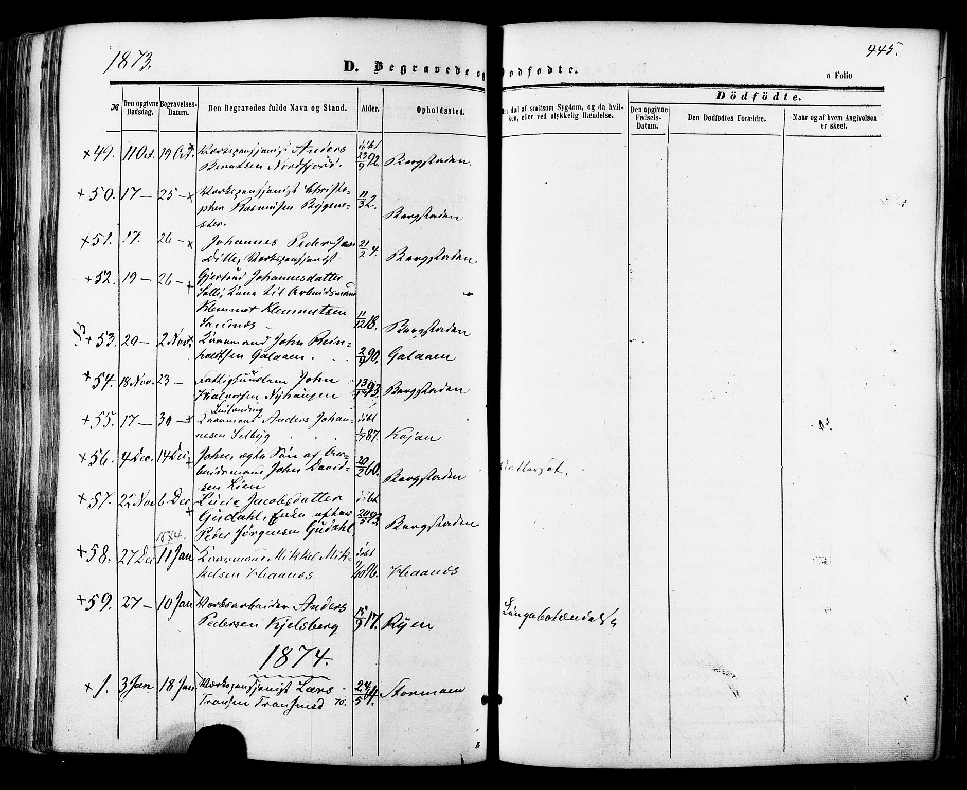 Ministerialprotokoller, klokkerbøker og fødselsregistre - Sør-Trøndelag, SAT/A-1456/681/L0932: Parish register (official) no. 681A10, 1860-1878, p. 445