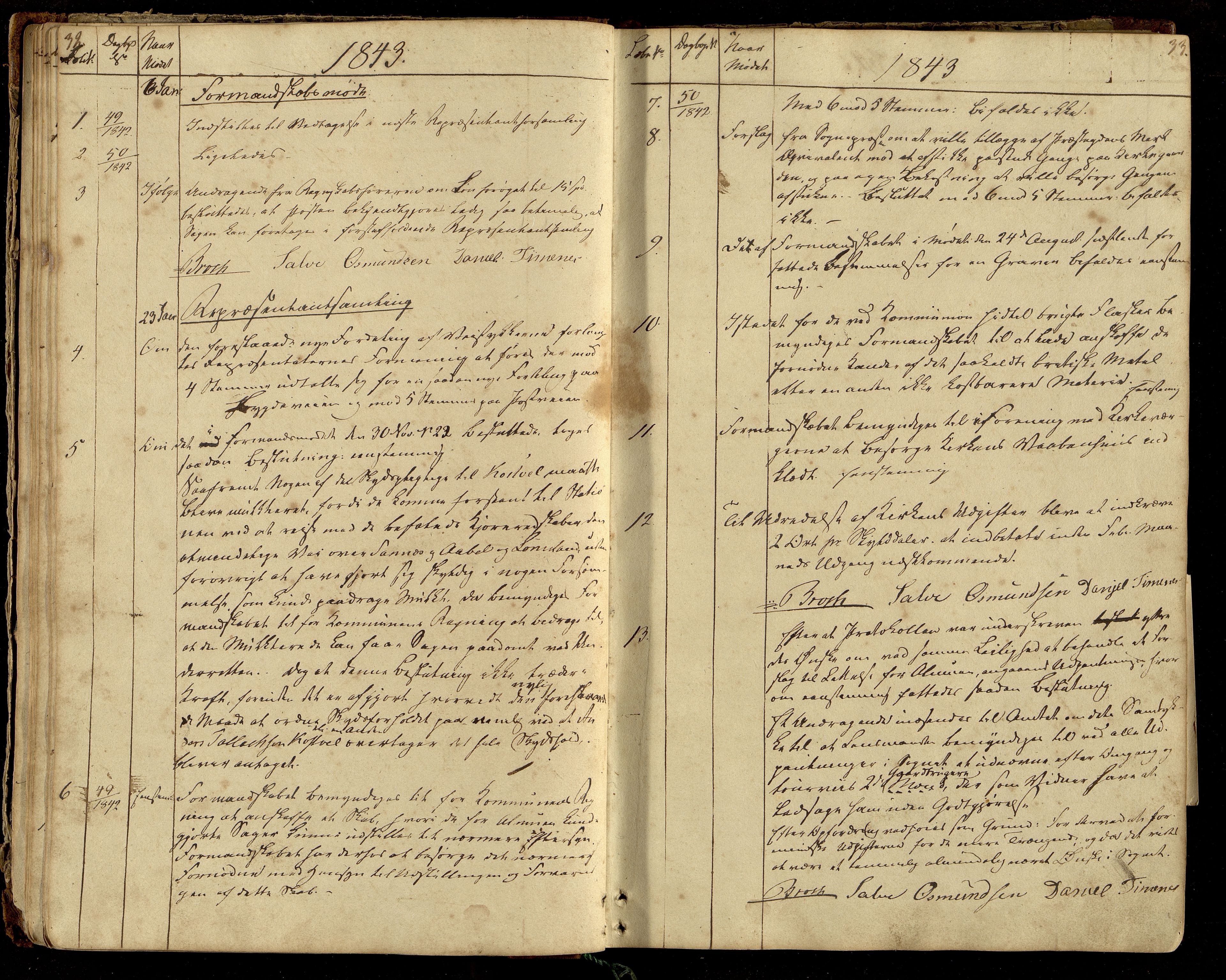 Tveit kommune - Formannskapet/ Kommunestyret, ARKSOR/1001TV120/A/L0001: Møtebok (d), 1838-1865