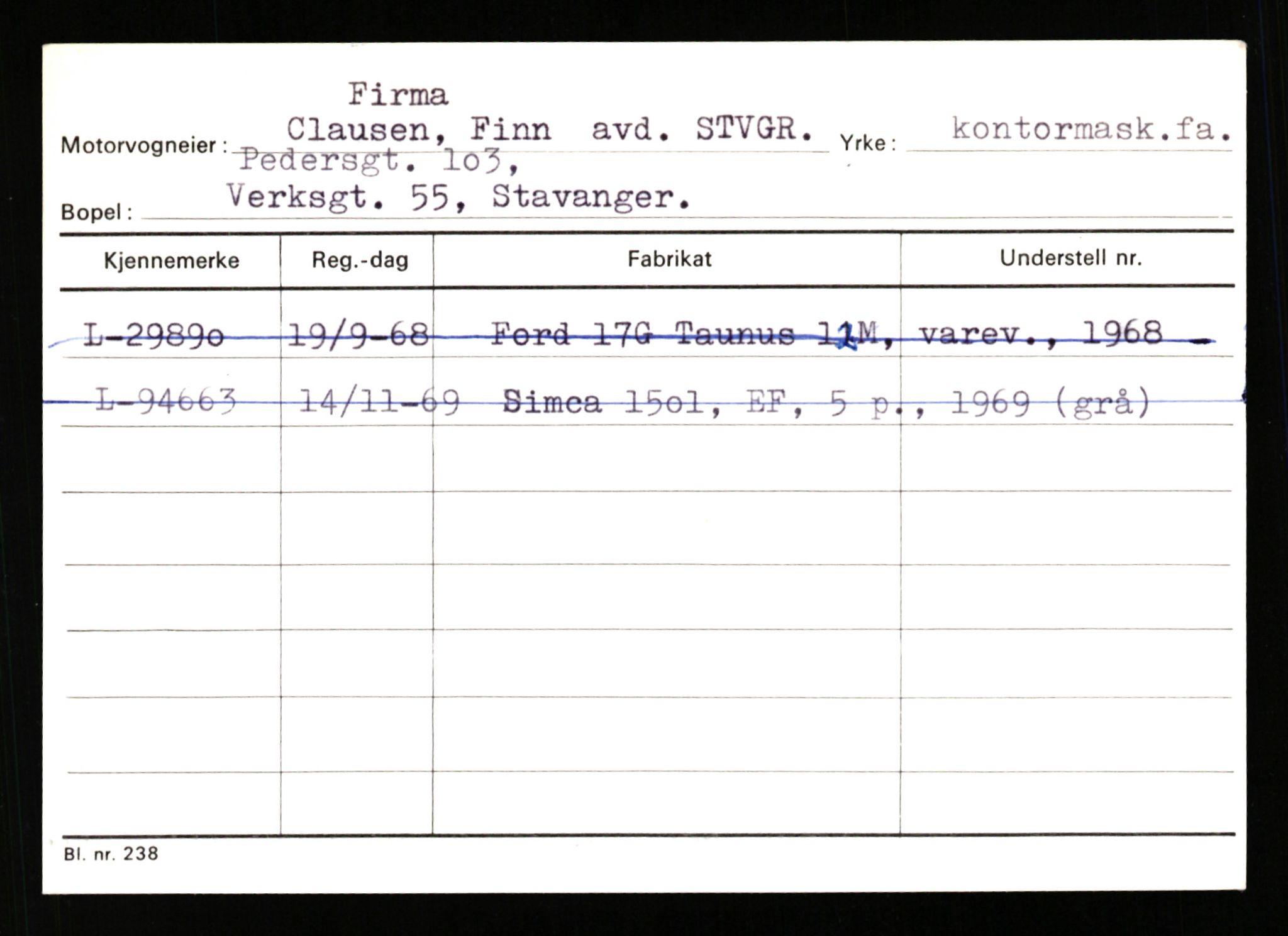 Stavanger trafikkstasjon, AV/SAST-A-101942/0/H/L0020: Kidøy - Kristensen, 1930-1971, p. 539