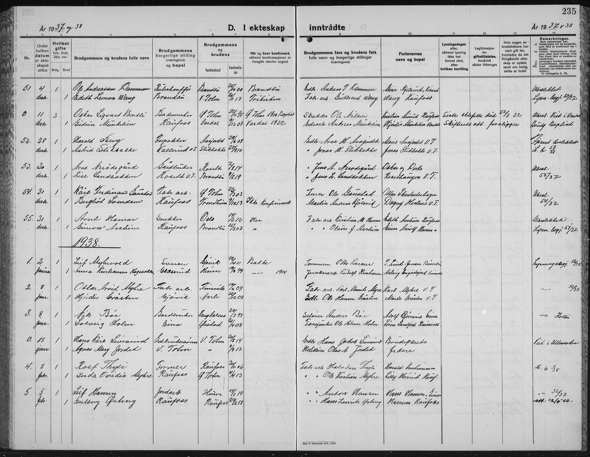 Vestre Toten prestekontor, SAH/PREST-108/H/Ha/Hab/L0018: Parish register (copy) no. 18, 1928-1941, p. 235