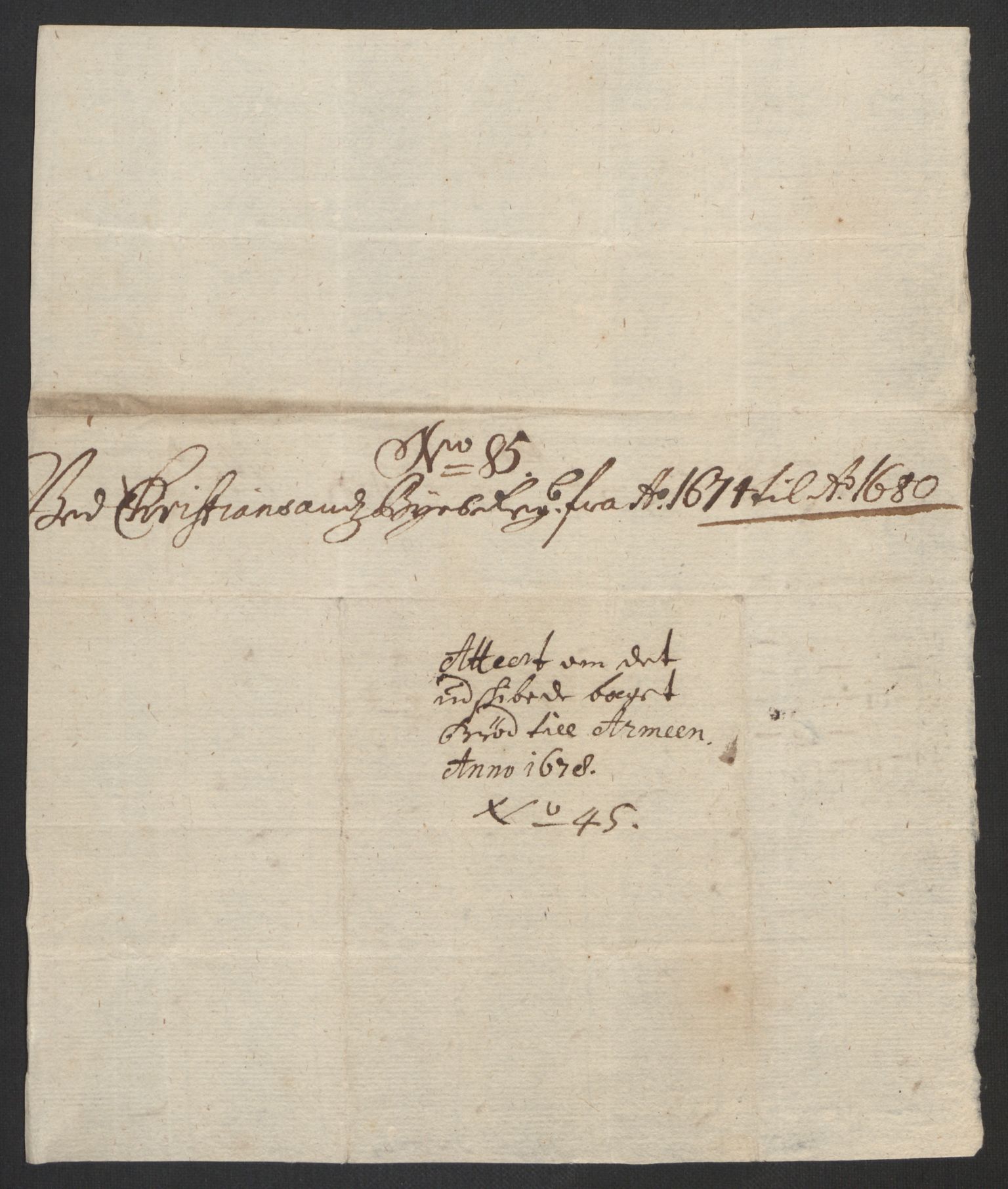 Rentekammeret inntil 1814, Reviderte regnskaper, Byregnskaper, AV/RA-EA-4066/R/Rm/L0258: [M1] Kontribusjonsregnskap, 1664-1700, p. 359