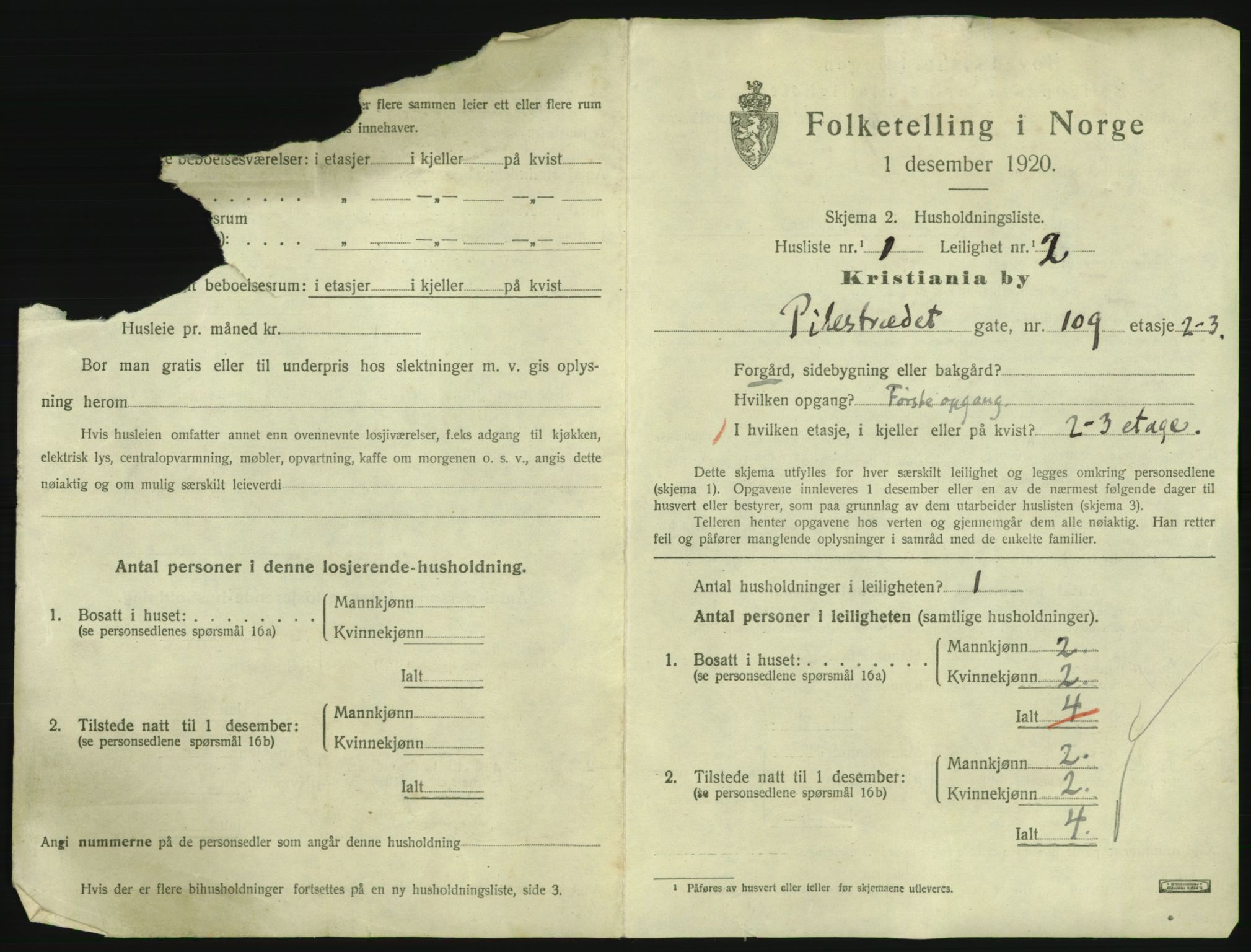 SAO, 1920 census for Kristiania, 1920, p. 81156