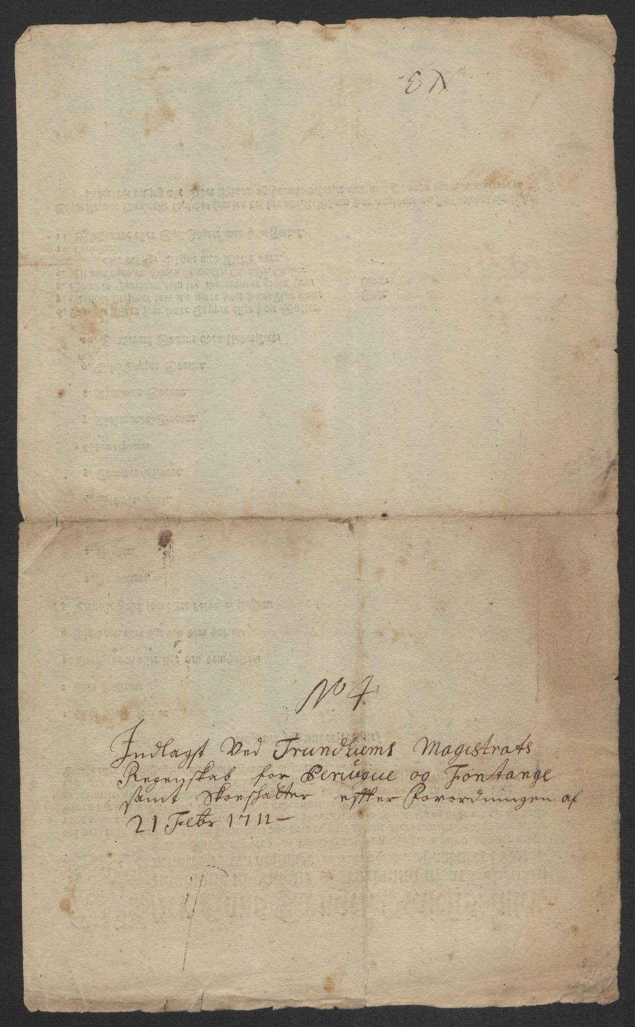 Rentekammeret inntil 1814, Reviderte regnskaper, Byregnskaper, AV/RA-EA-4066/R/Rs/L0507: [S3] Kontribusjonsregnskap, 1699-1711, p. 496