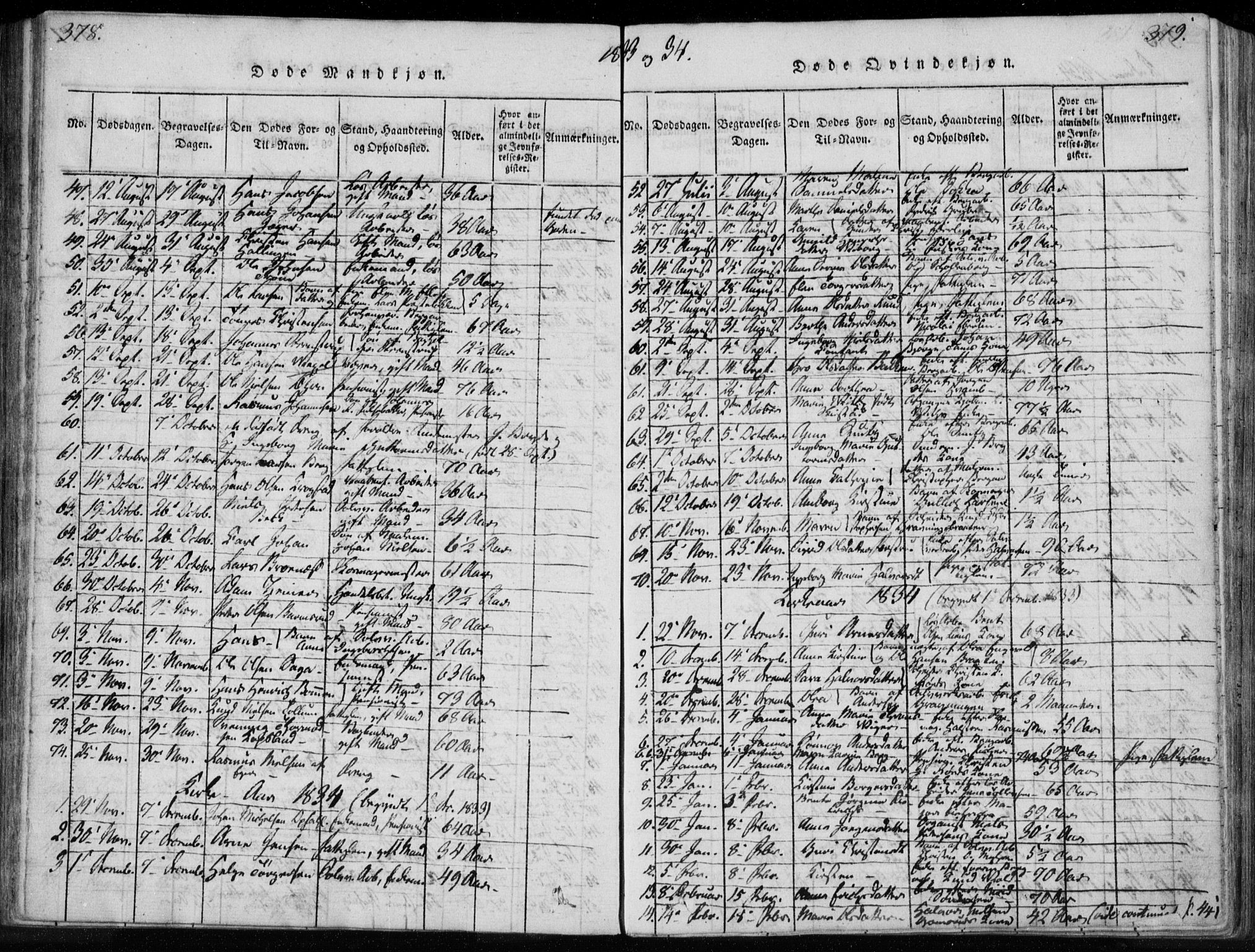 Kongsberg kirkebøker, SAKO/A-22/F/Fa/L0008: Parish register (official) no. I 8, 1816-1839, p. 378-379