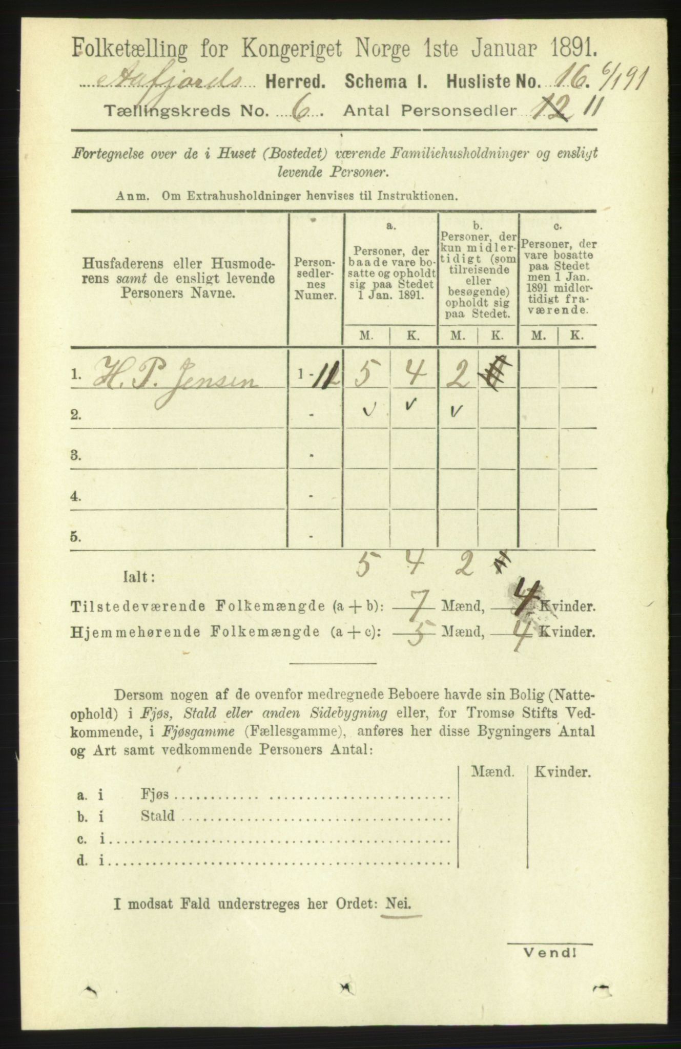 RA, 1891 census for 1630 Åfjord, 1891, p. 1454