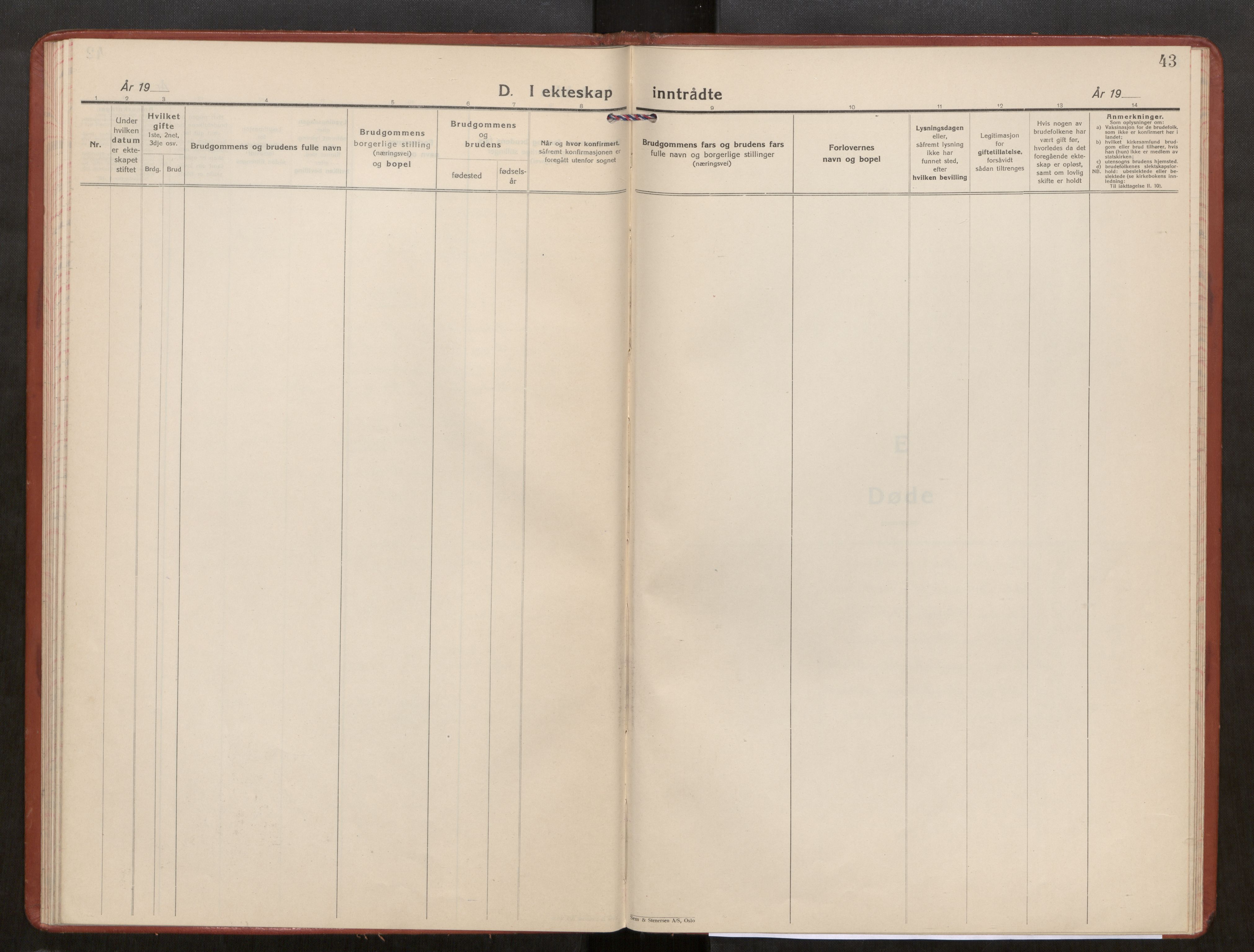 Kolvereid sokneprestkontor, SAT/A-1171/H/Ha/Haa/L0003: Parish register (official) no. 3, 1927-1935, p. 43