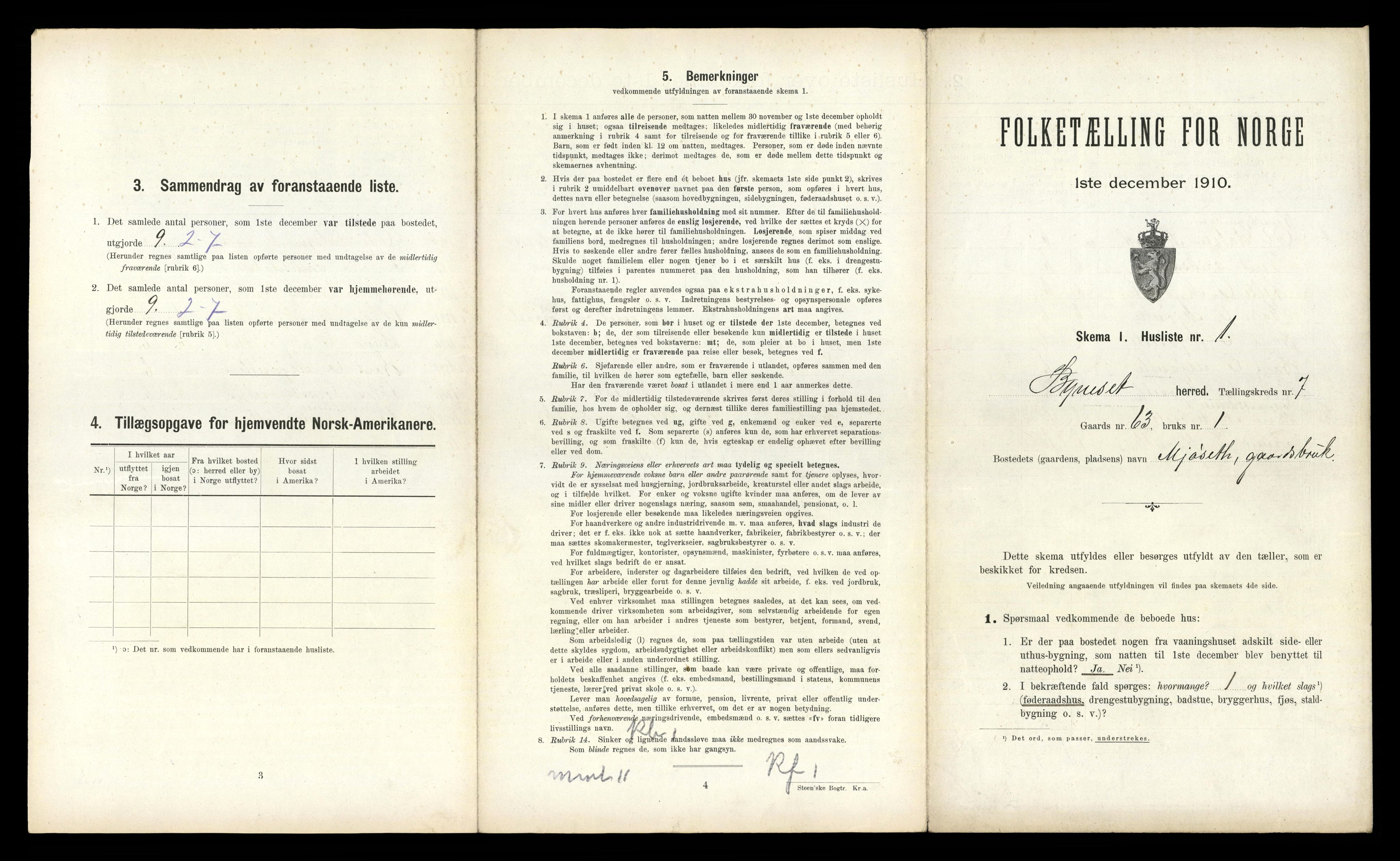 RA, 1910 census for Byneset, 1910, p. 571