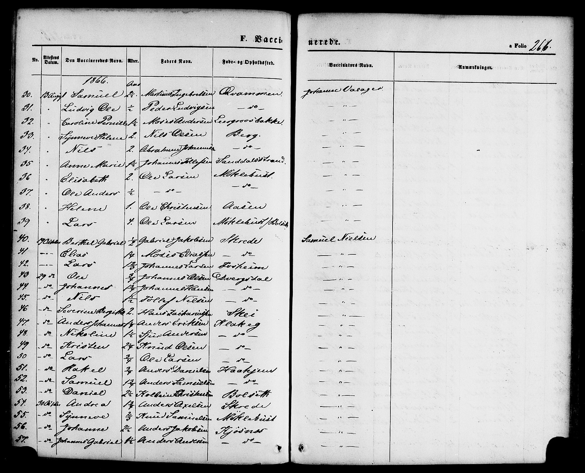 Jølster sokneprestembete, SAB/A-80701/H/Haa/Haaa/L0011: Parish register (official) no. A 11, 1866-1881, p. 266