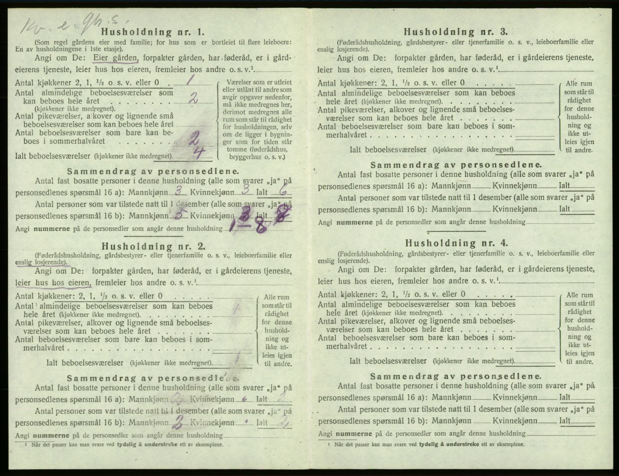 SAB, 1920 census for Sveio, 1920, p. 540