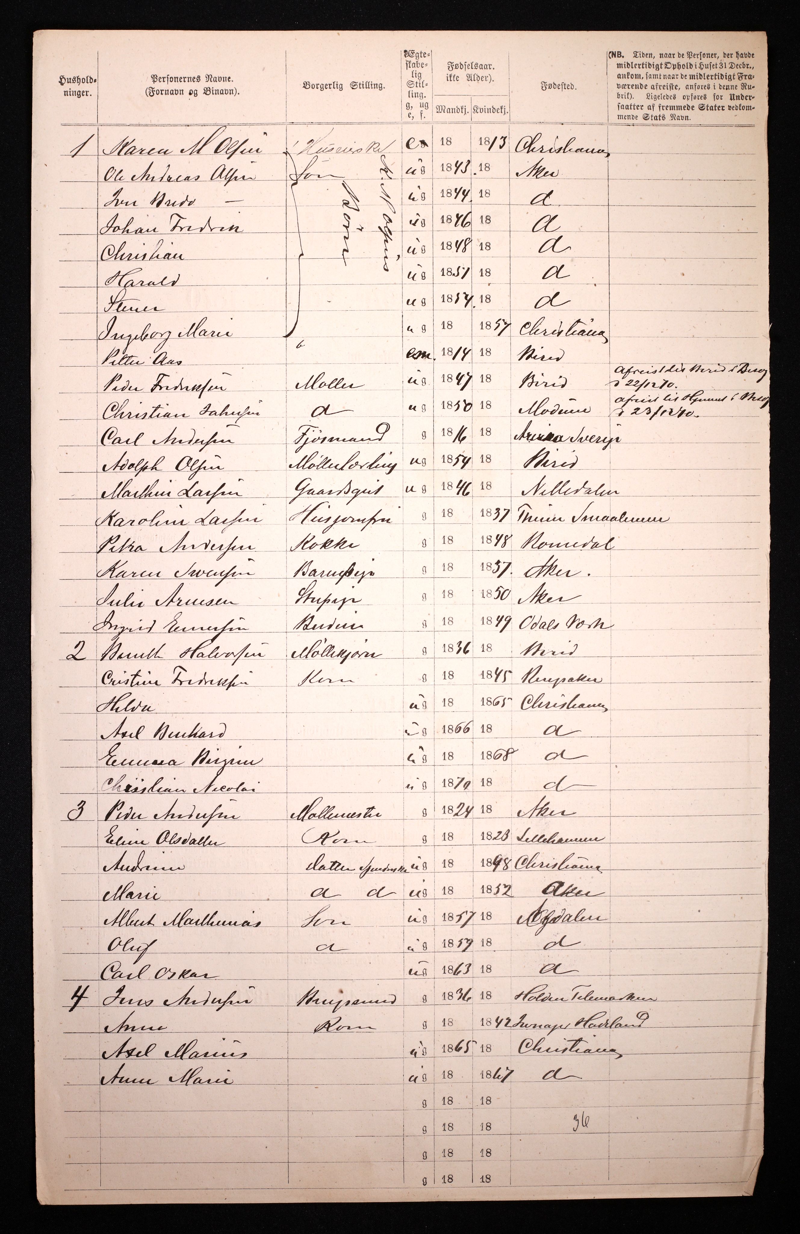 RA, 1870 census for 0301 Kristiania, 1870, p. 3300