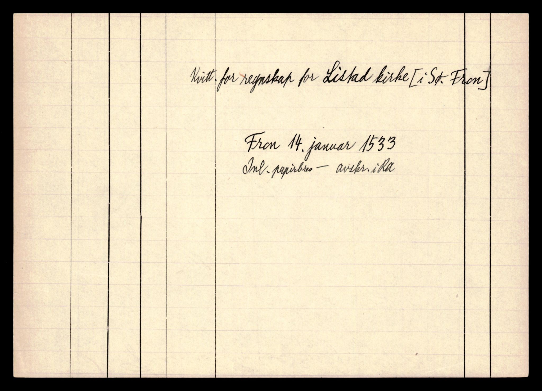 Riksarkivets diplomsamling, AV/RA-EA-5965/F35/F35e/L0010: Registreringssedler Oppland 2, 1400-1700, p. 109