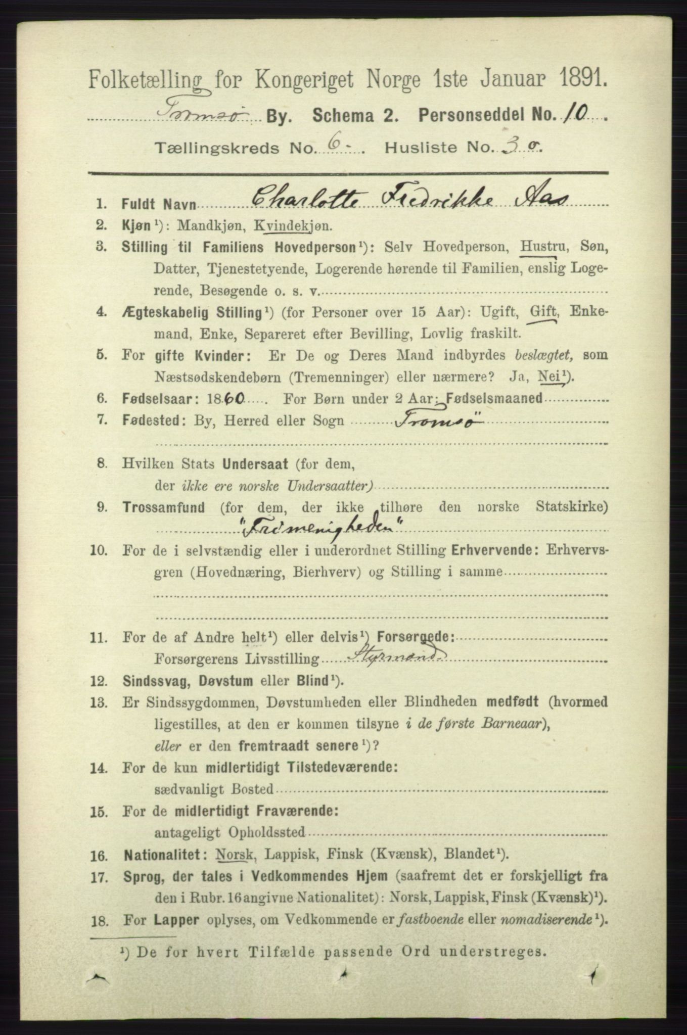 RA, 1891 census for 1902 Tromsø, 1891, p. 5937