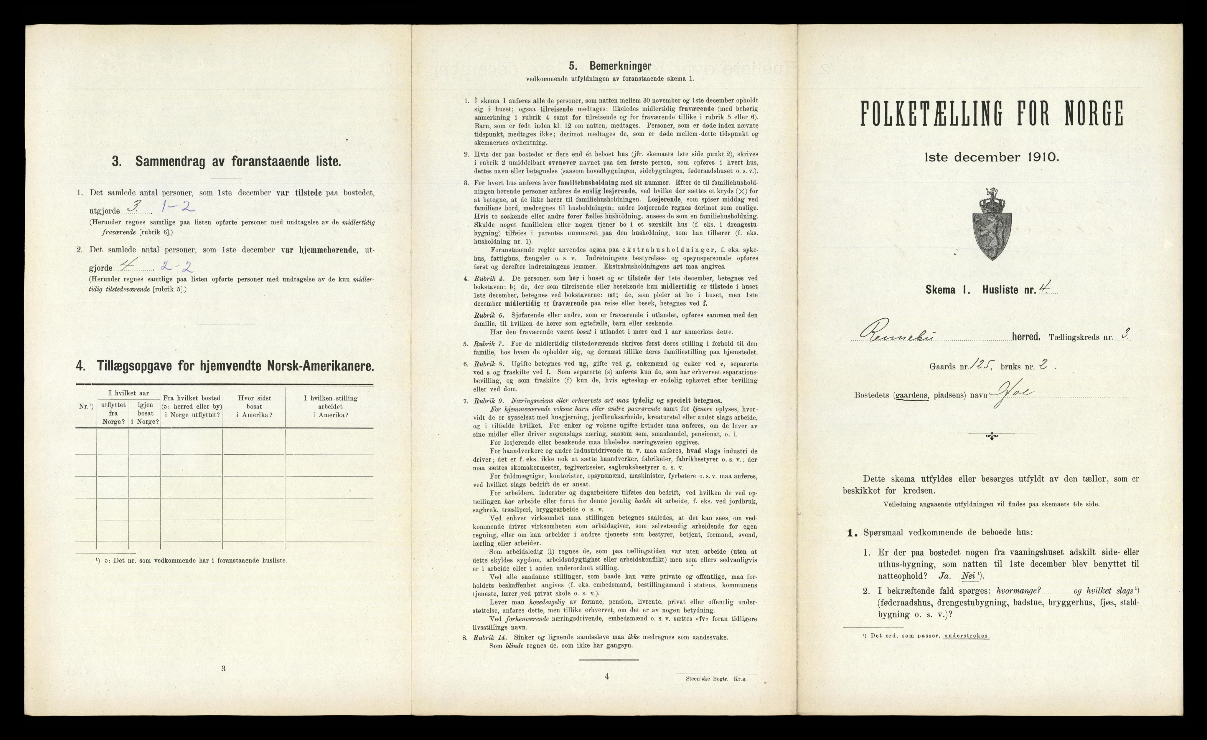 RA, 1910 census for Rennebu, 1910, p. 400