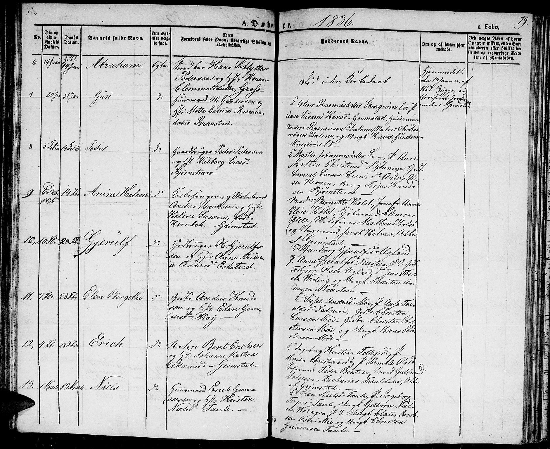 Fjære sokneprestkontor, SAK/1111-0011/F/Fa/L0002: Parish register (official) no. A 2, 1827-1839, p. 79