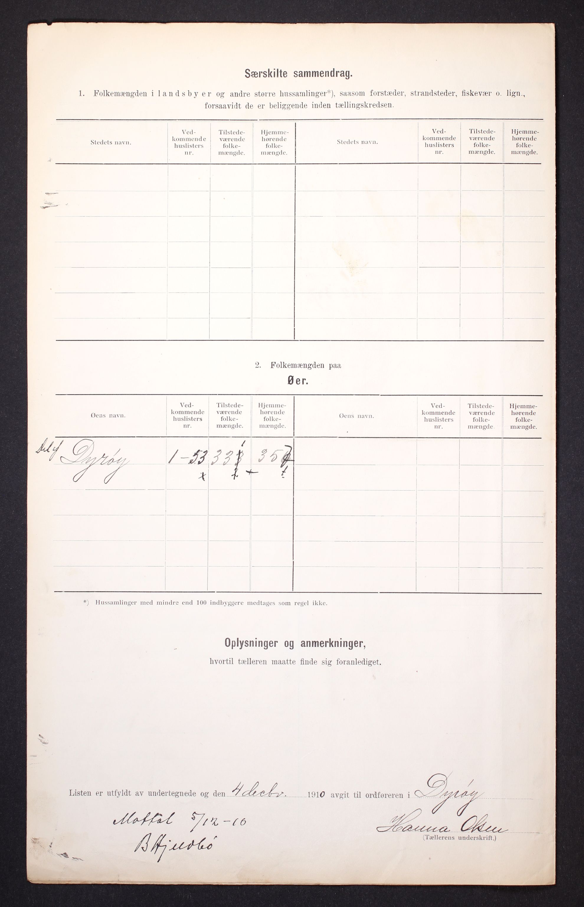 RA, 1910 census for Dyrøy, 1910, p. 15