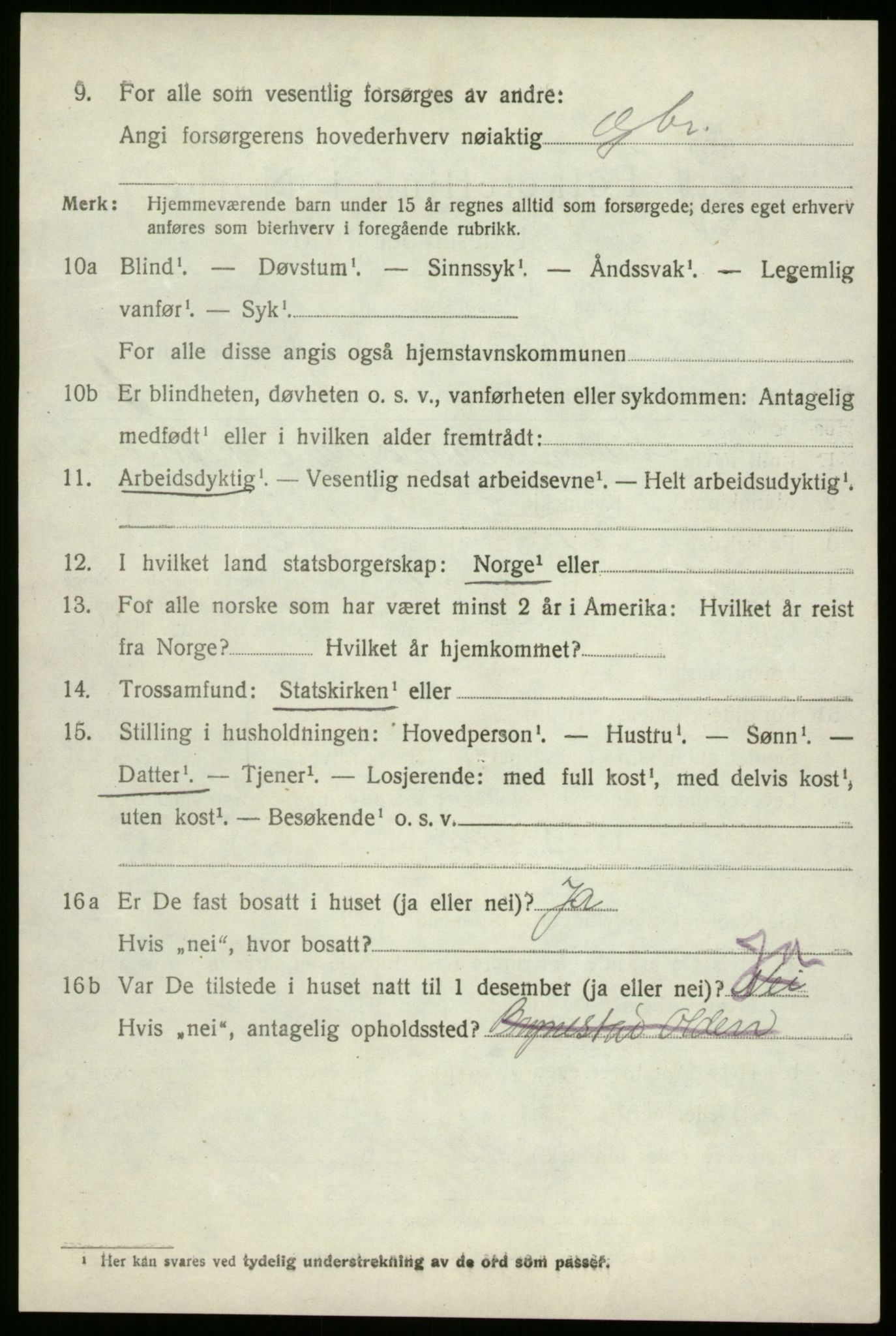 SAB, 1920 census for Innvik, 1920, p. 6548