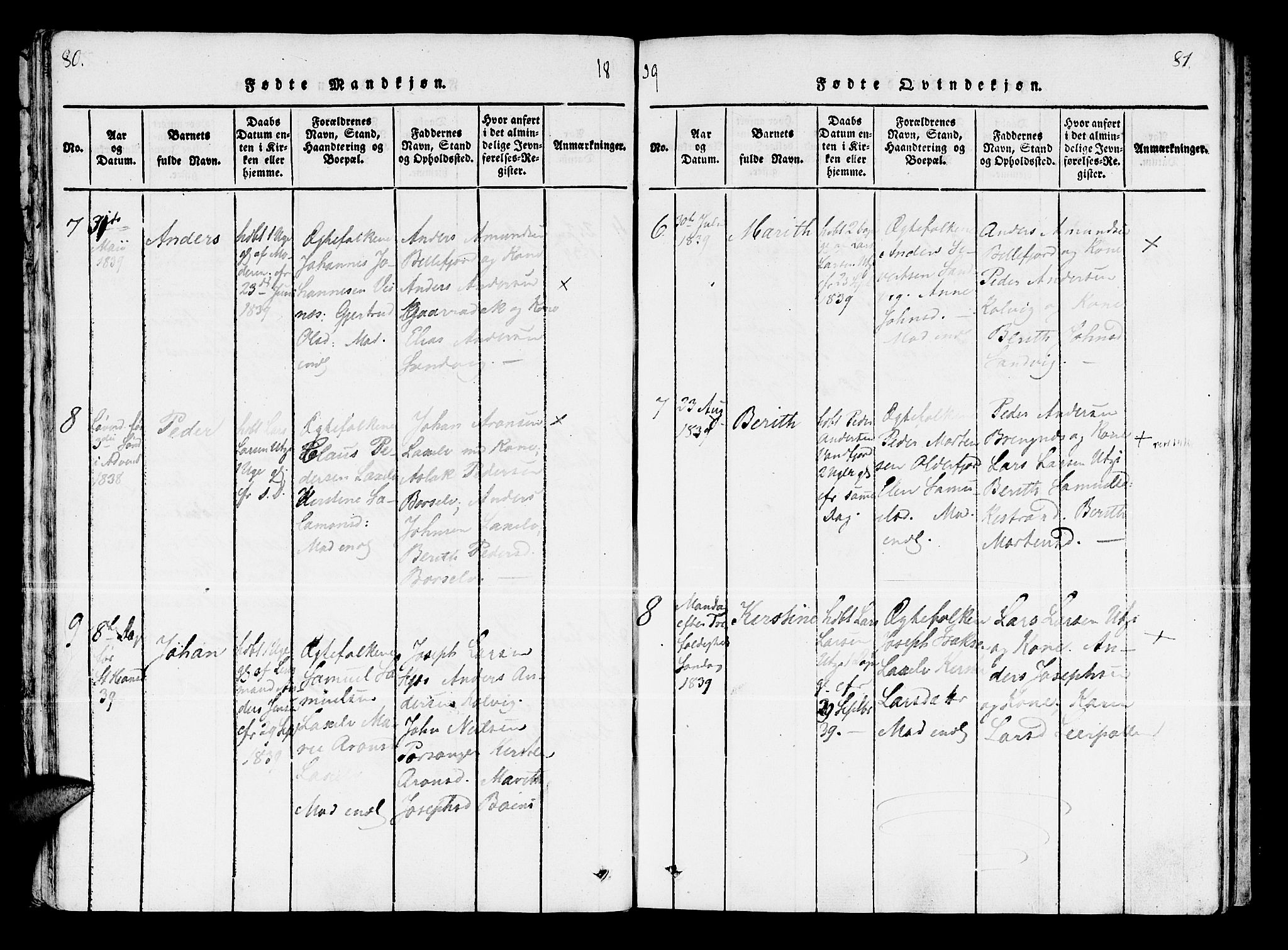 Kistrand/Porsanger sokneprestembete, SATØ/S-1351/H/Ha/L0003.kirke: Parish register (official) no. 3, 1825-1842, p. 80-81