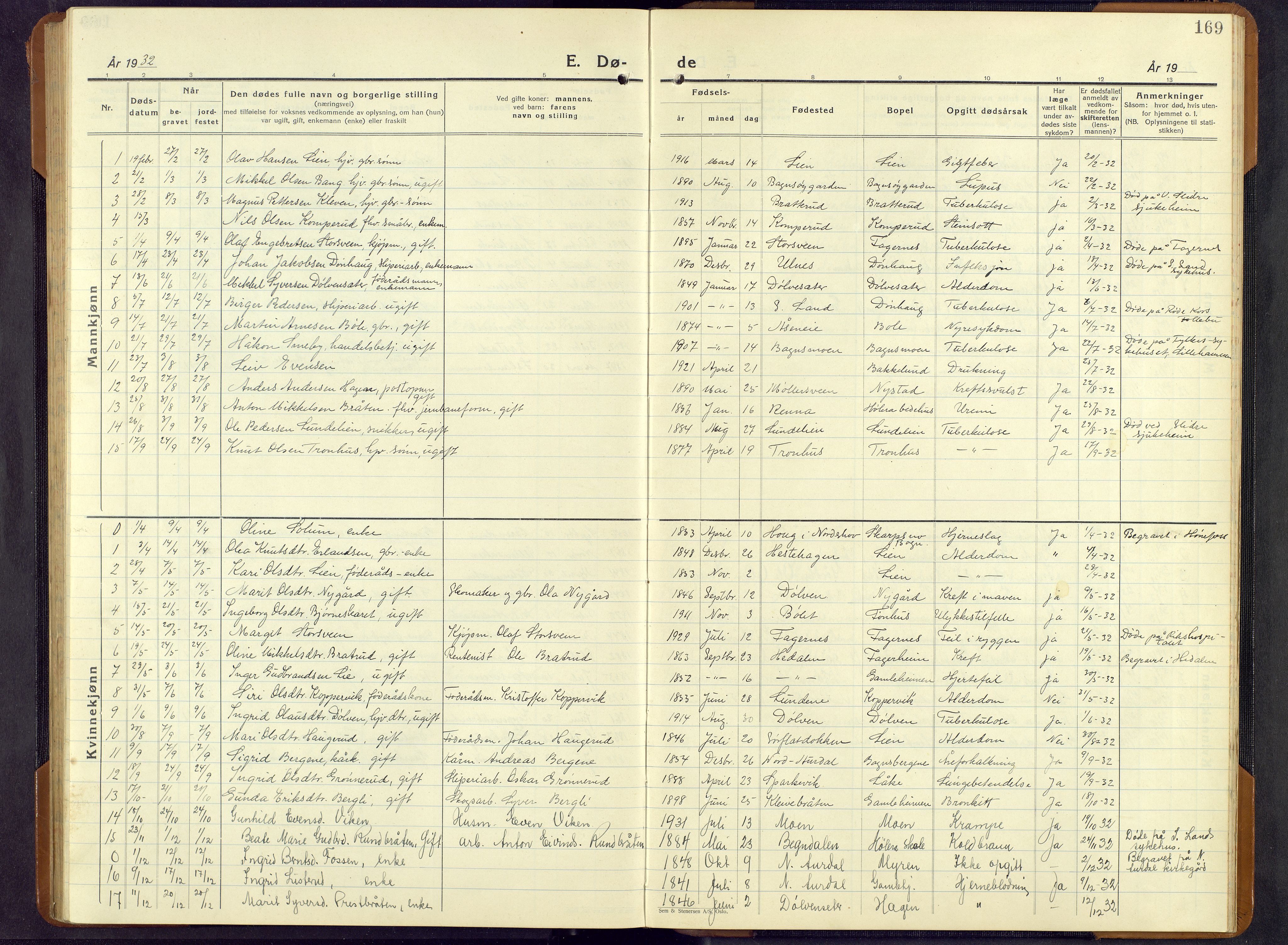 Sør-Aurdal prestekontor, SAH/PREST-128/H/Ha/Hab/L0011: Parish register (copy) no. 11, 1922-1950, p. 169