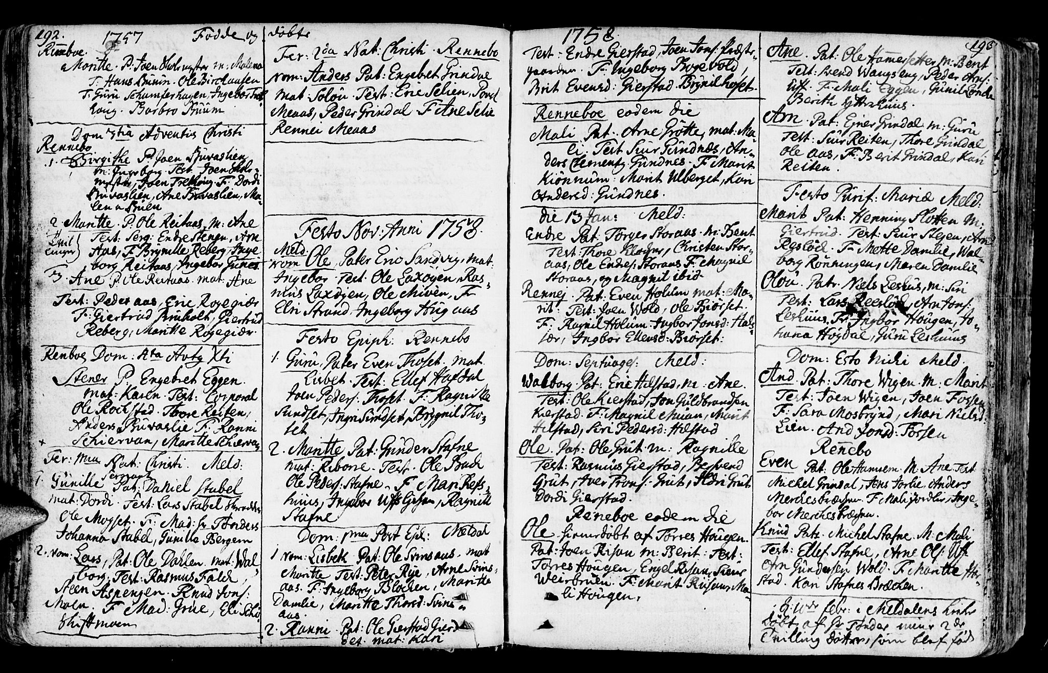Ministerialprotokoller, klokkerbøker og fødselsregistre - Sør-Trøndelag, SAT/A-1456/672/L0851: Parish register (official) no. 672A04, 1751-1775, p. 192-193