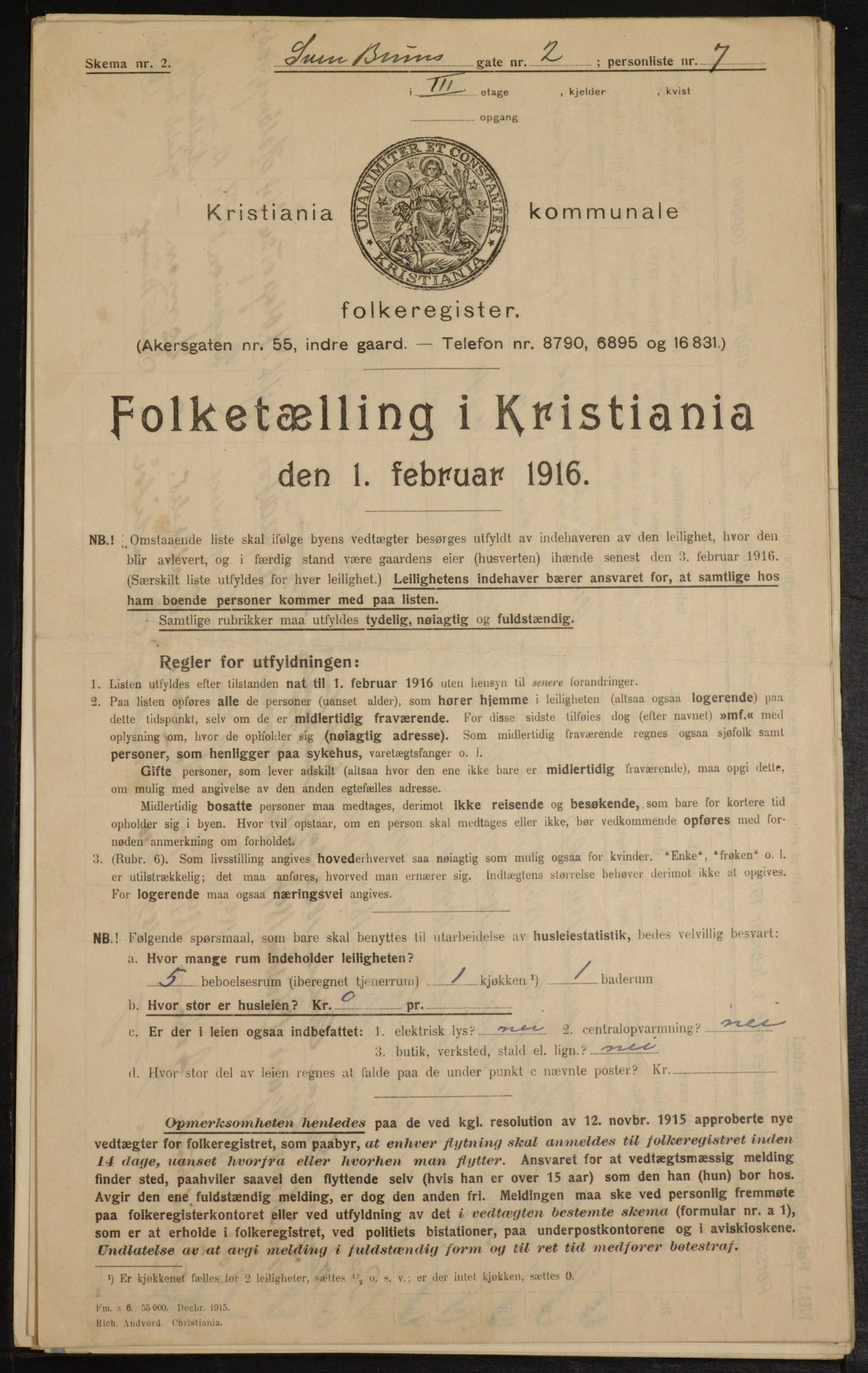 OBA, Municipal Census 1916 for Kristiania, 1916, p. 107716