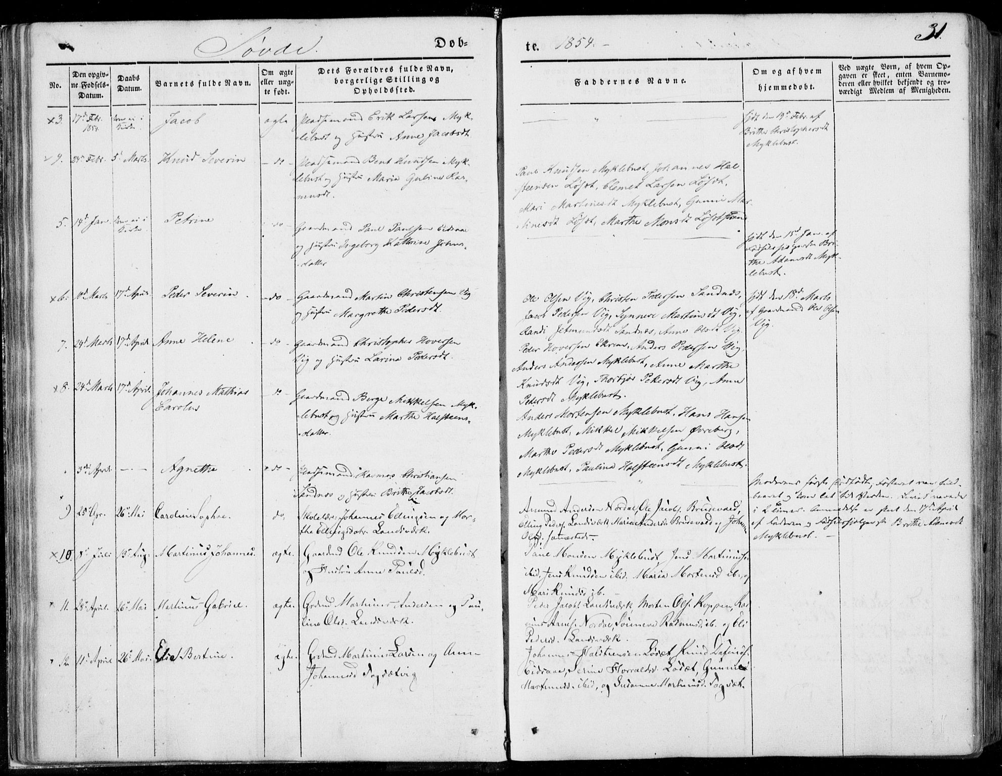 Ministerialprotokoller, klokkerbøker og fødselsregistre - Møre og Romsdal, SAT/A-1454/502/L0023: Parish register (official) no. 502A01, 1844-1873, p. 31