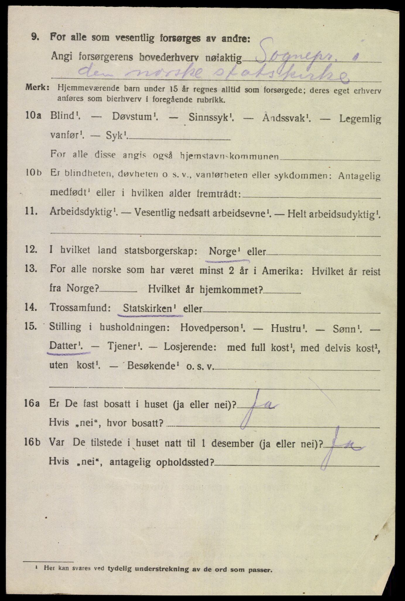 SAK, 1920 census for Fjotland, 1920, p. 1989