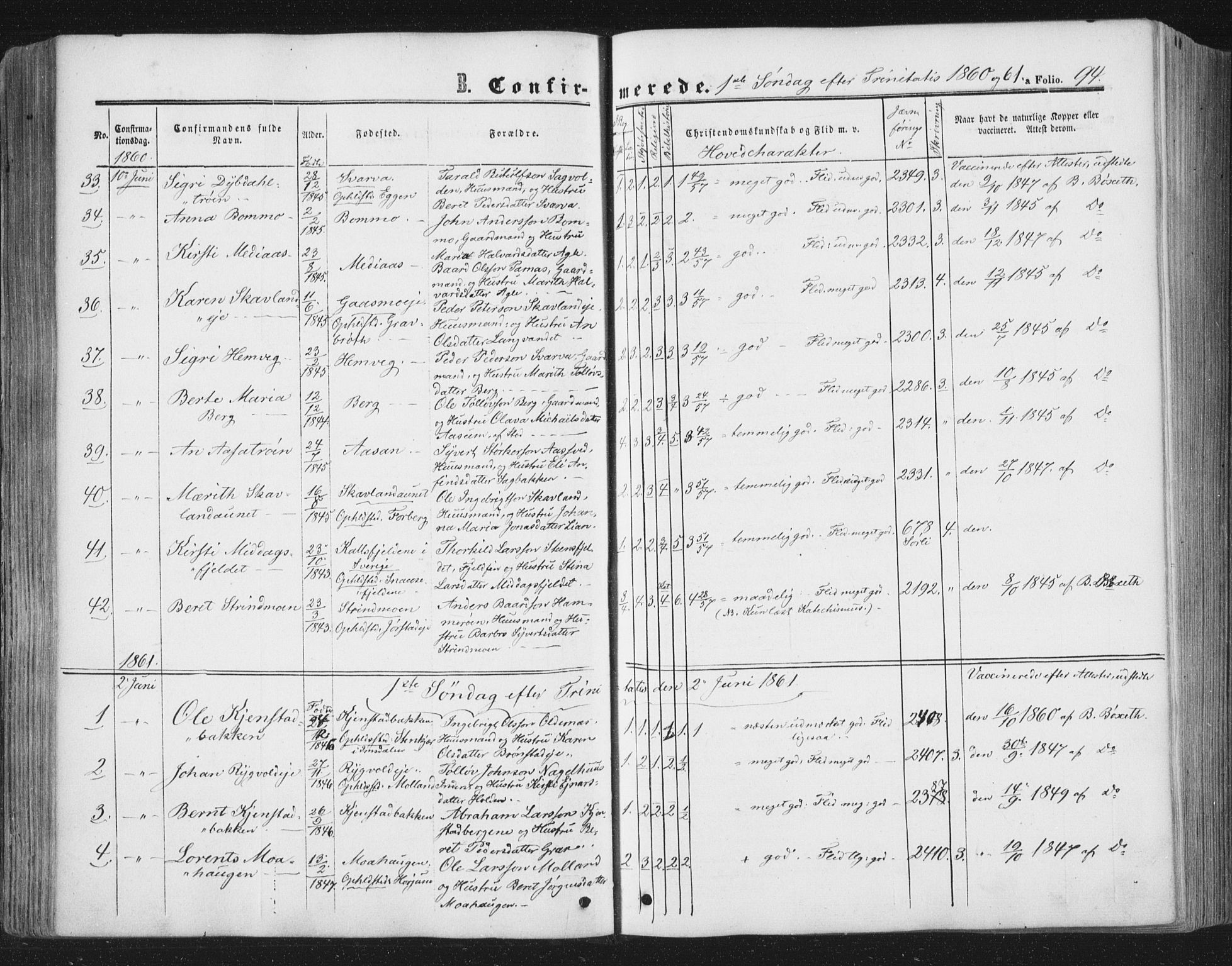 Ministerialprotokoller, klokkerbøker og fødselsregistre - Nord-Trøndelag, SAT/A-1458/749/L0472: Parish register (official) no. 749A06, 1857-1873, p. 94