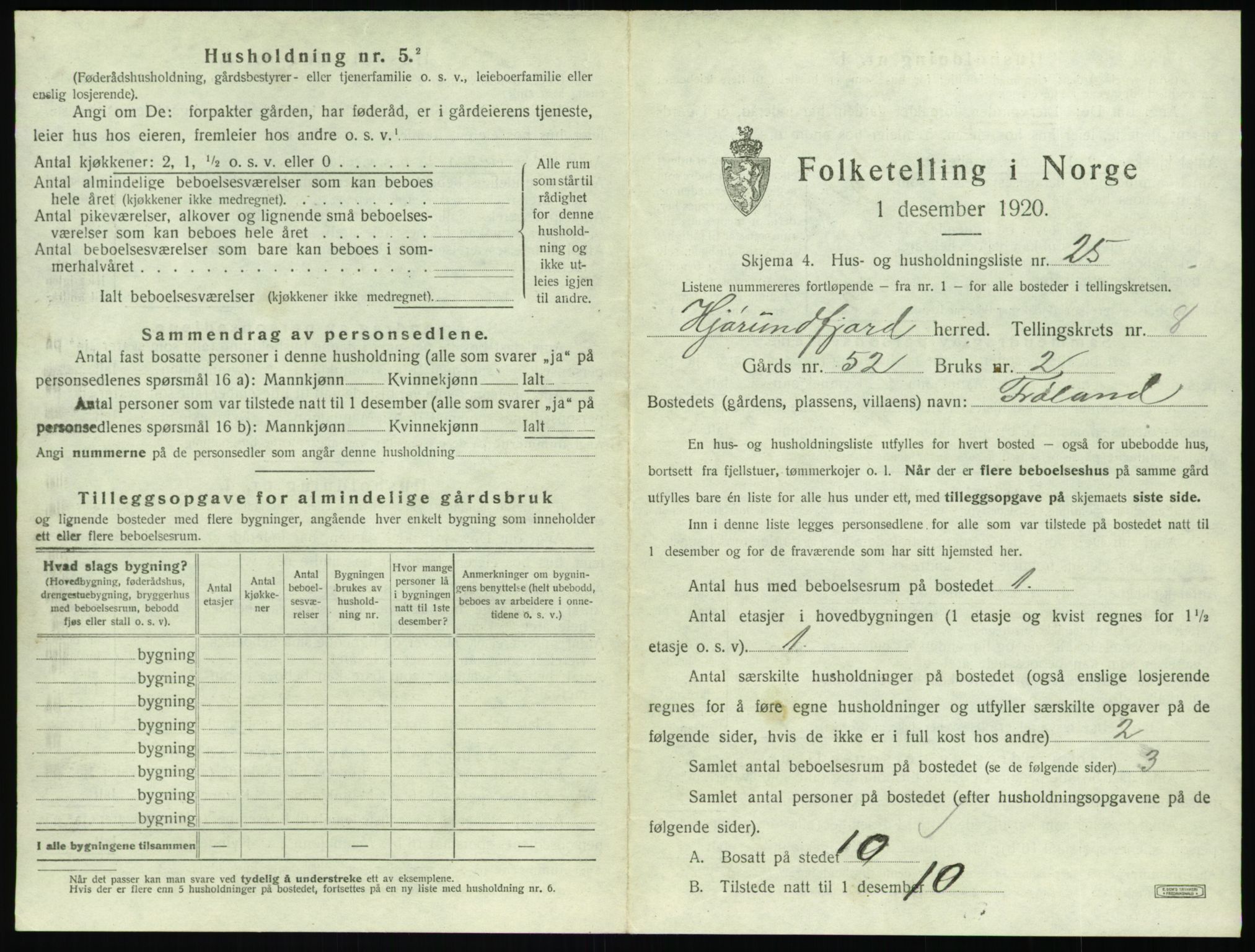 SAT, 1920 census for Hjørundfjord, 1920, p. 417