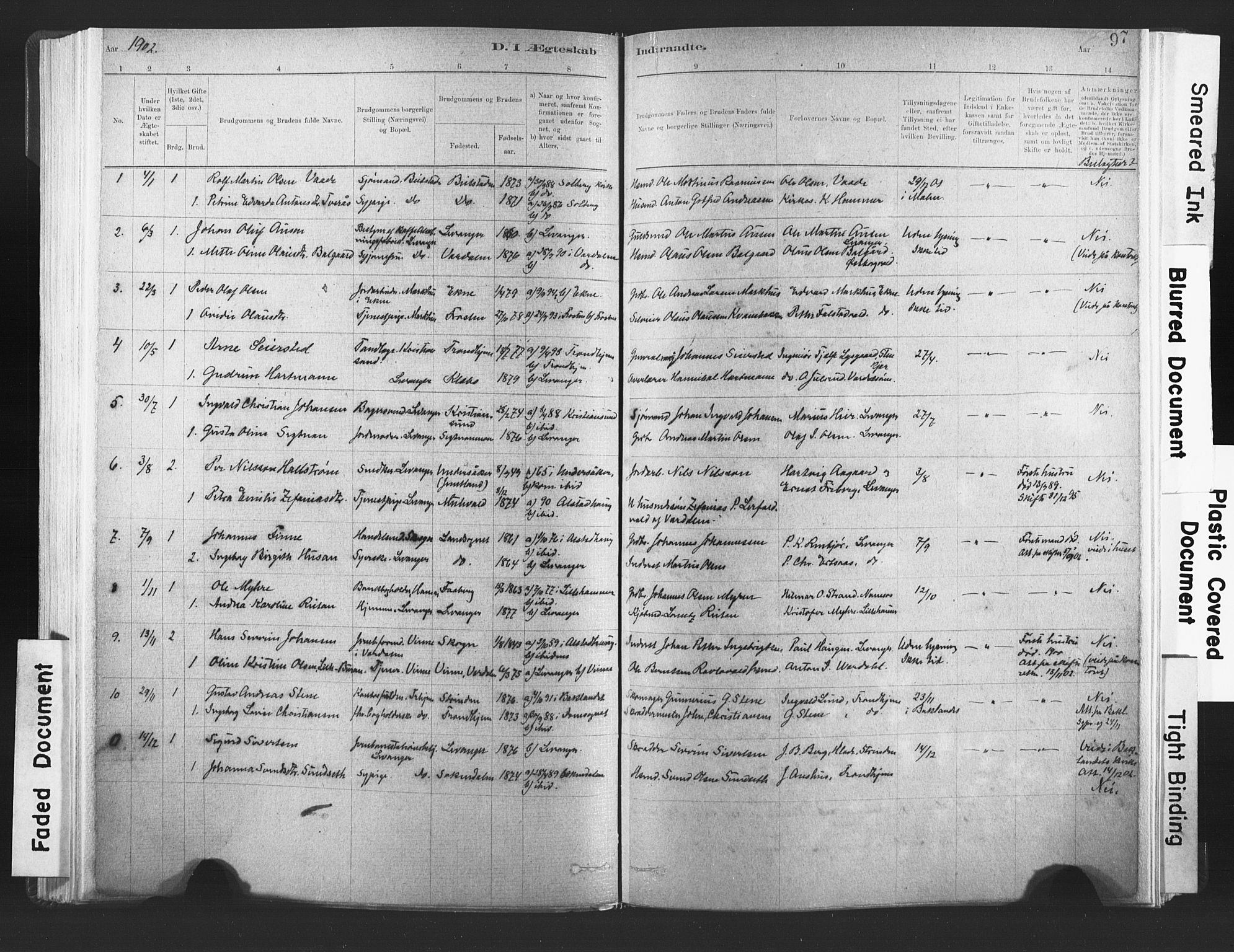 Ministerialprotokoller, klokkerbøker og fødselsregistre - Nord-Trøndelag, AV/SAT-A-1458/720/L0189: Parish register (official) no. 720A05, 1880-1911, p. 97