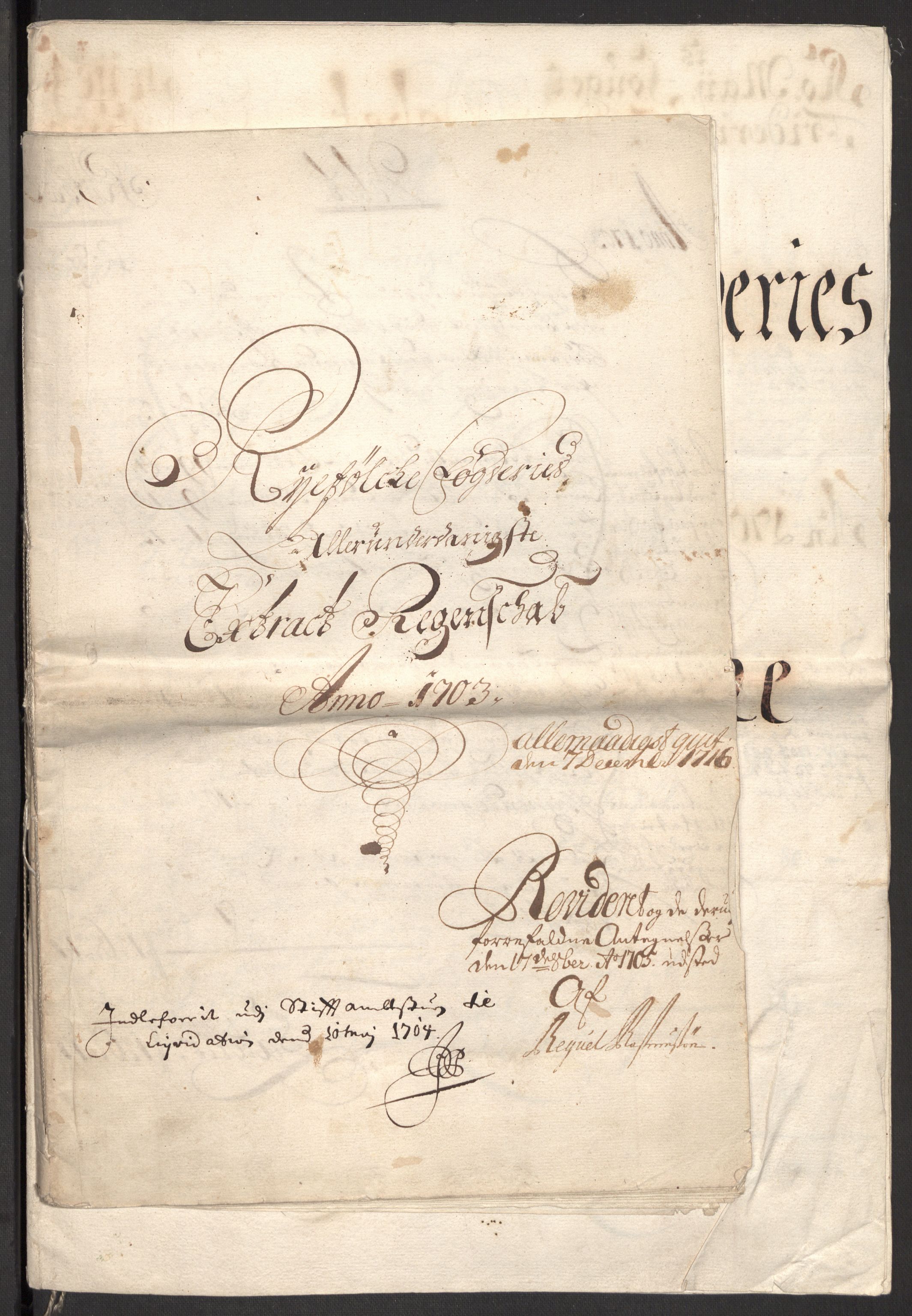 Rentekammeret inntil 1814, Reviderte regnskaper, Fogderegnskap, RA/EA-4092/R47/L2860: Fogderegnskap Ryfylke, 1703-1705, p. 4
