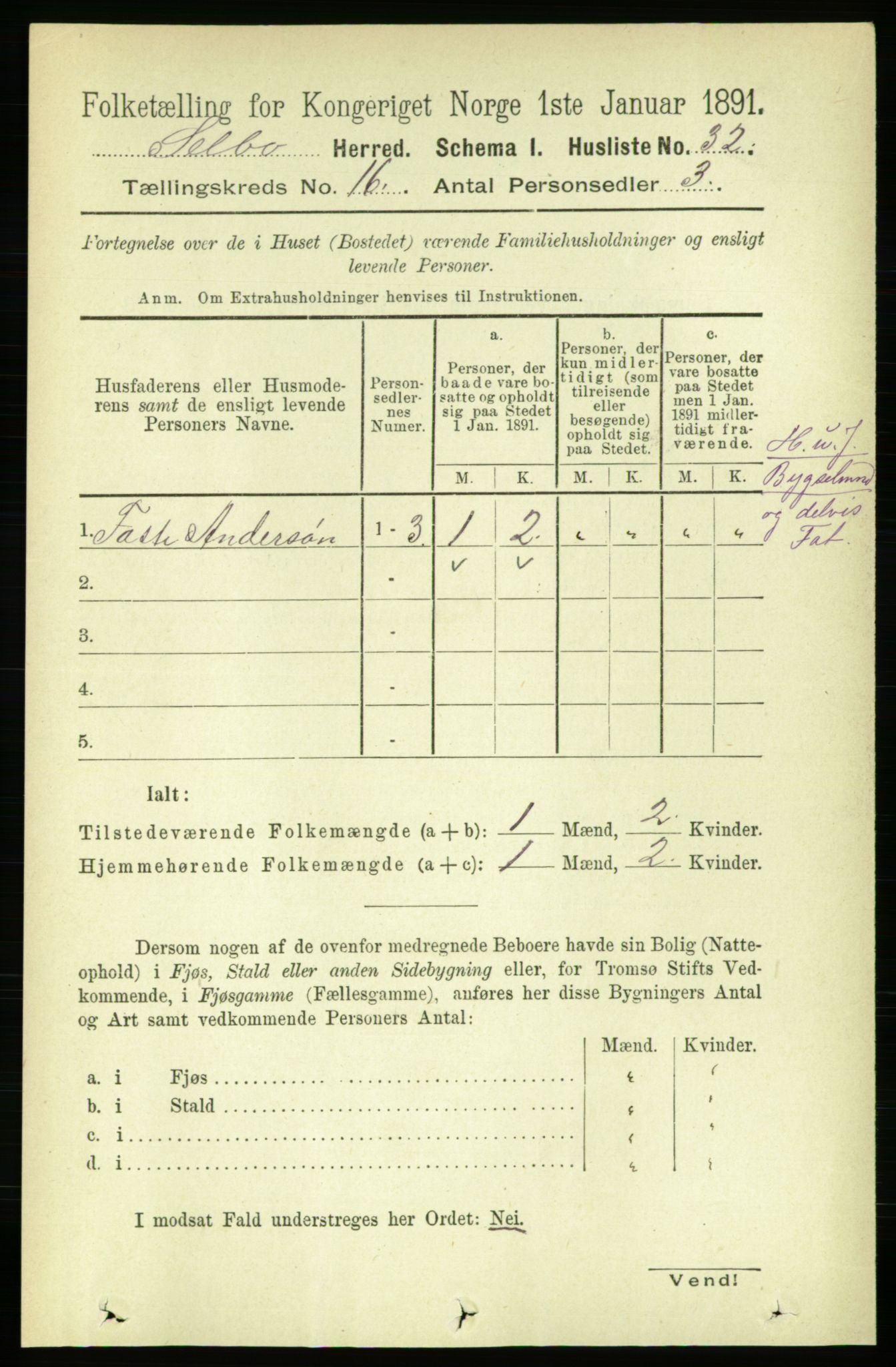 RA, 1891 census for 1664 Selbu, 1891, p. 5718